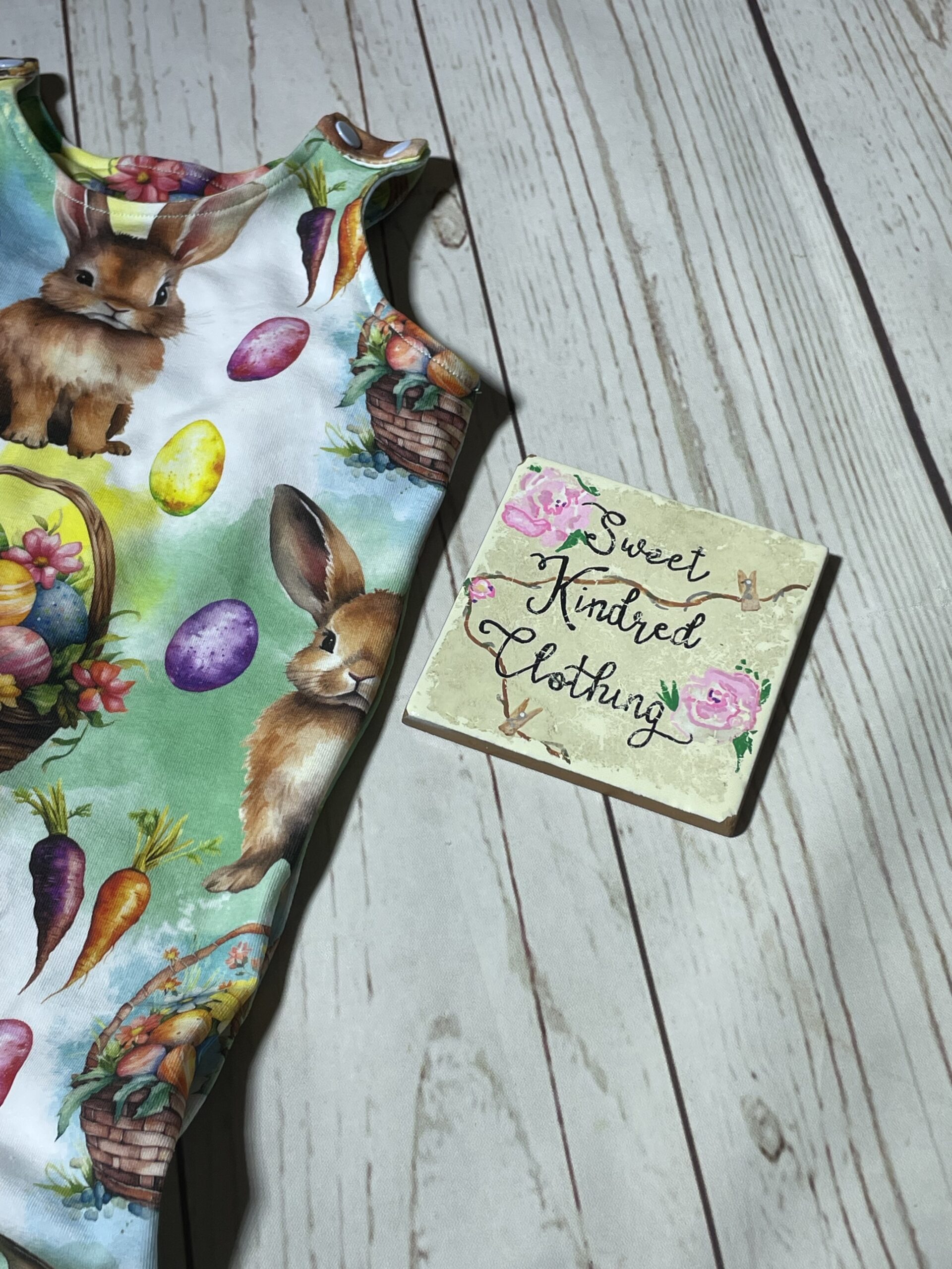 Easter bunny rabbit romper, pastel bunny romper - Image 4