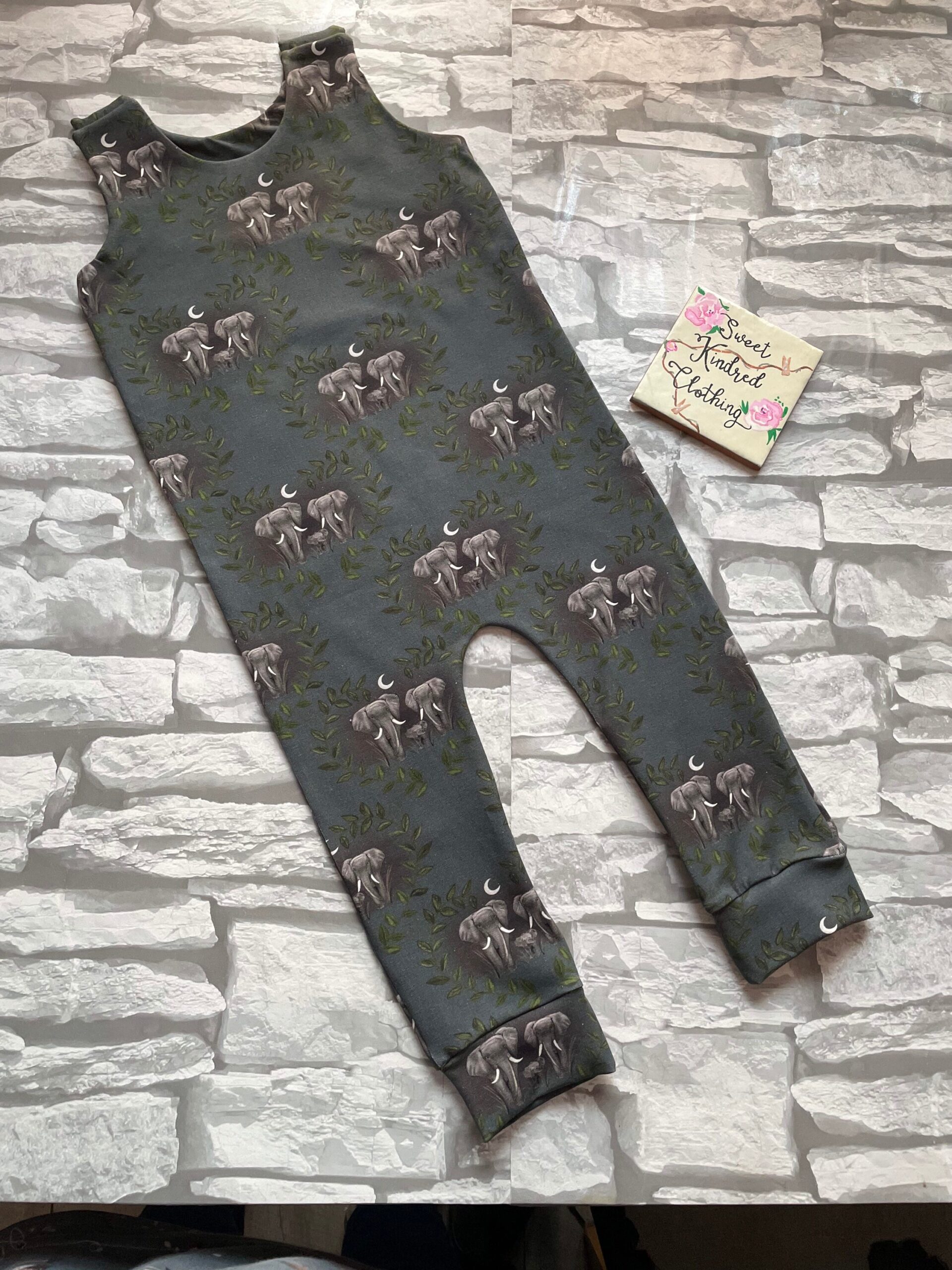 Elephant romper, Elephant kids romper, unisex baby clothing - Image 3
