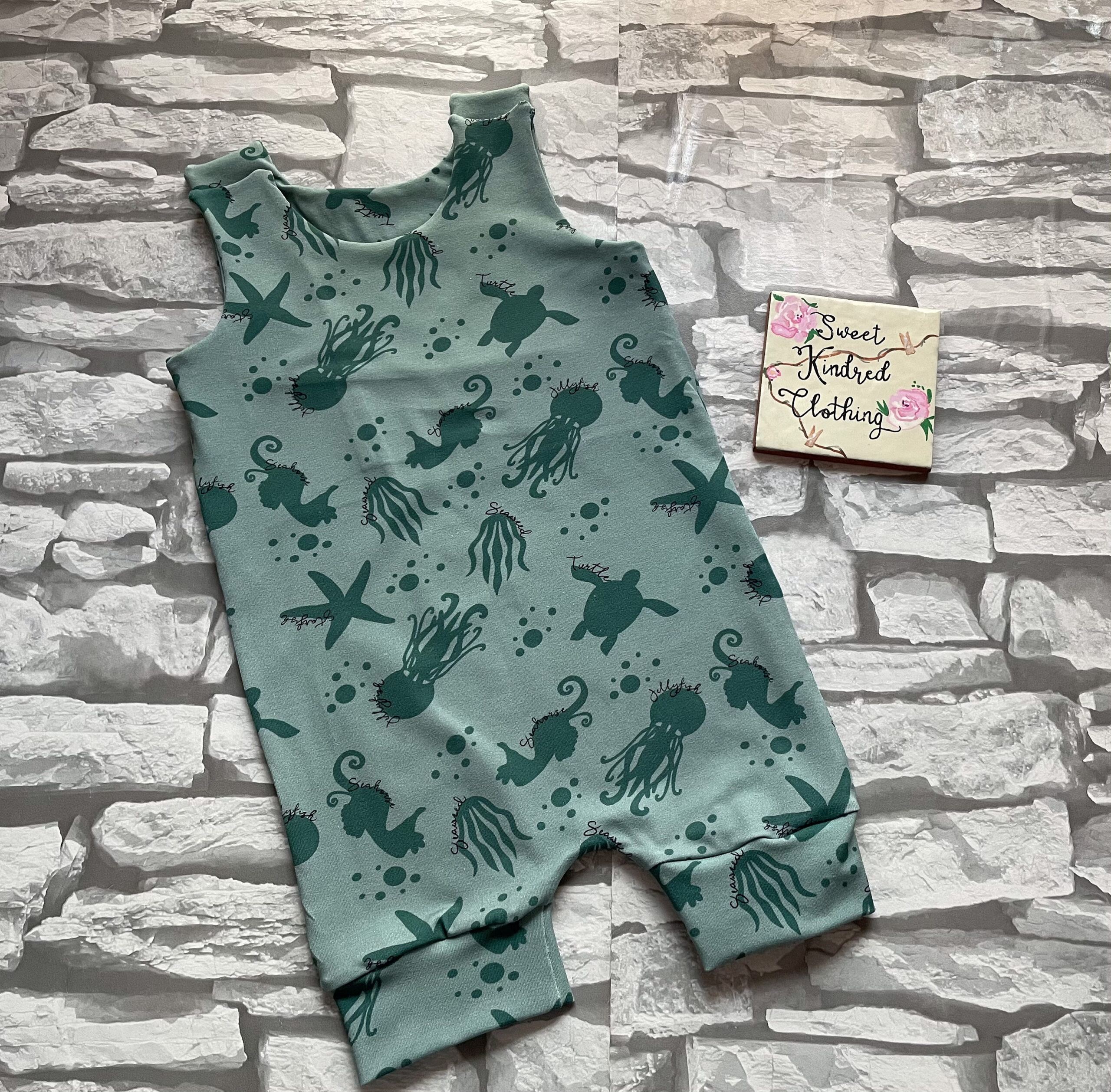 Sea life Romper, short summer romper - Image 2