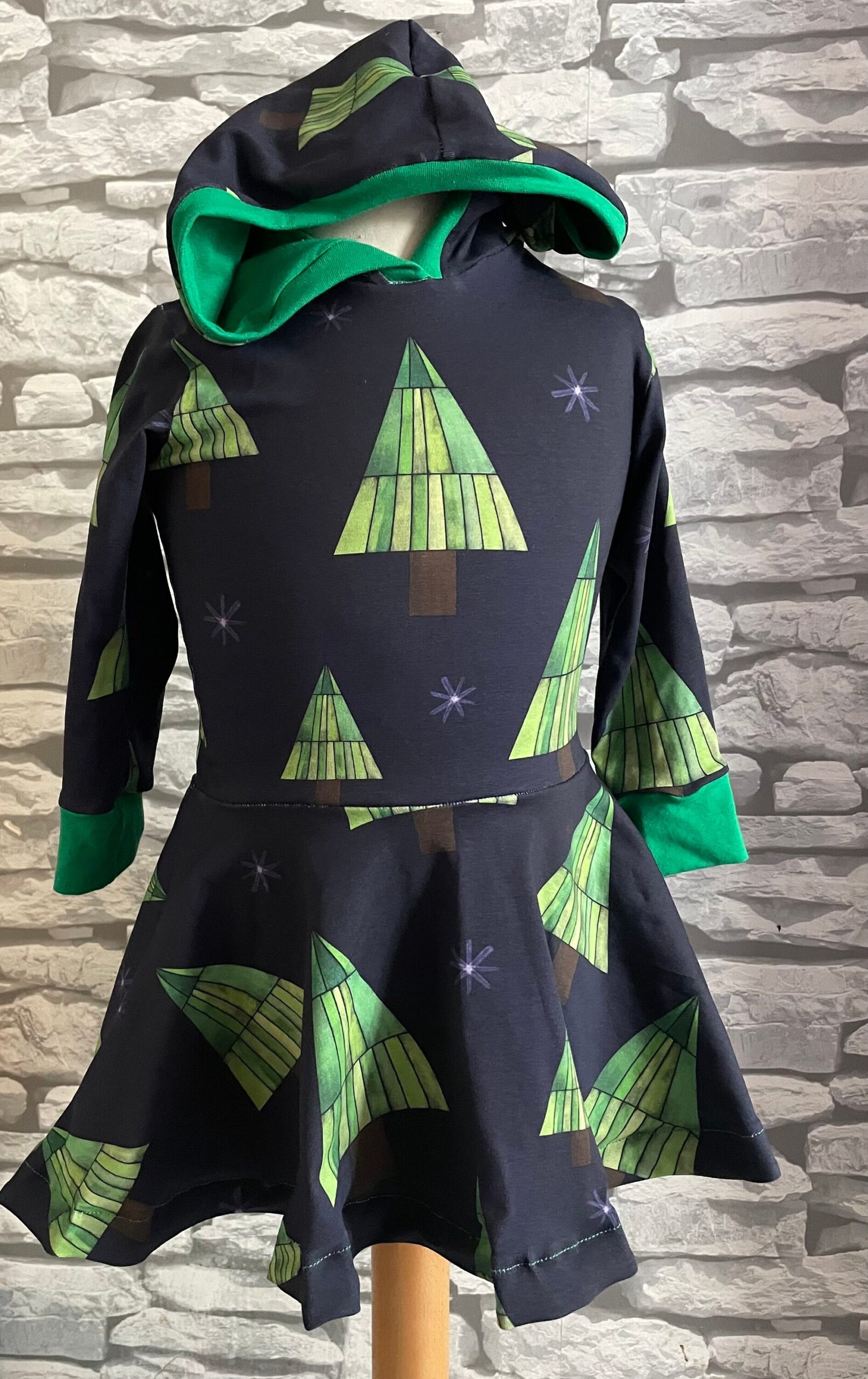 Christmas tree hooded skater dress