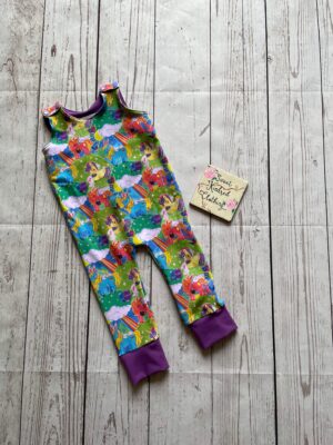 Rainbow unicorn romper, Easter unicorn romper, Easter clothing