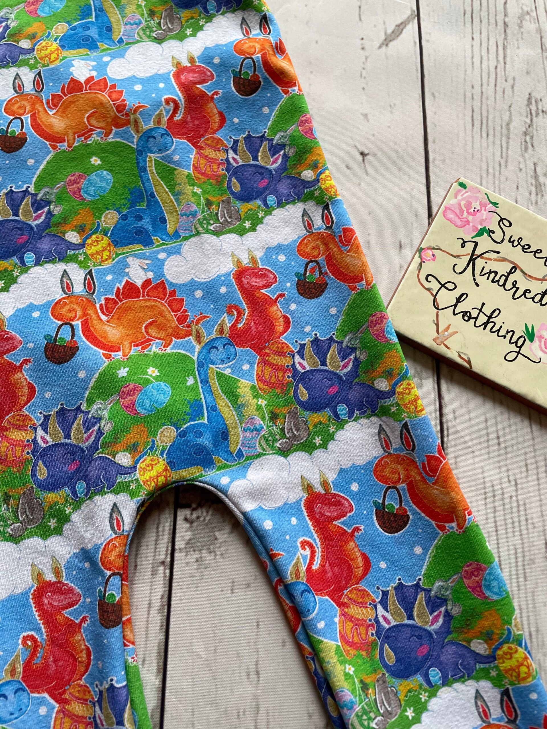 Easter dinosaur romper, babies Easter romper, colourful romper - Image 7