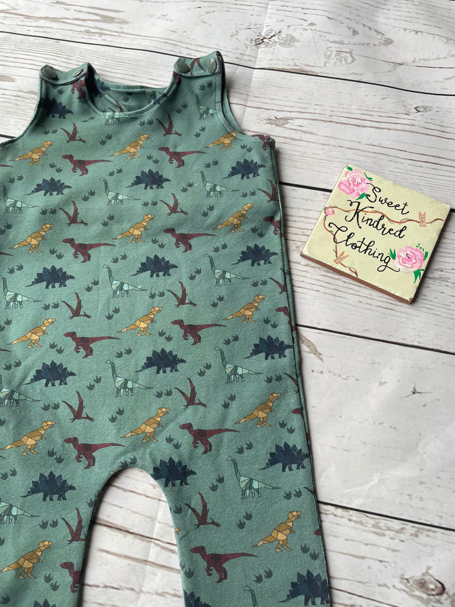 Dinosaur romper, baby toddler dinosaur romper, colourful dinosaur clothing - Image 4