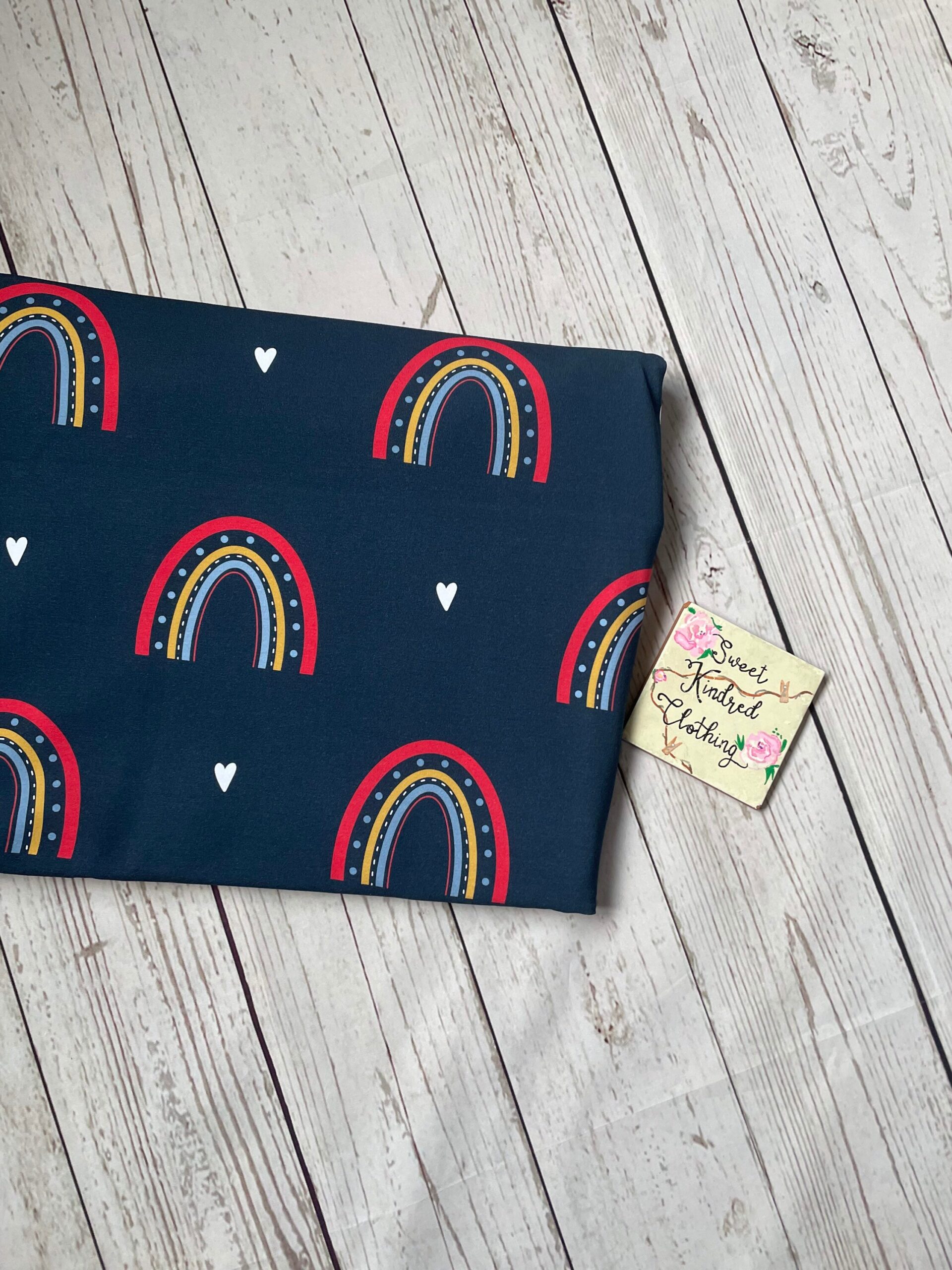 Navy rainbow leggings, unisex rainbow leggings, kids rainbow leggings - Image 2