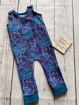 Blue Peacock romper