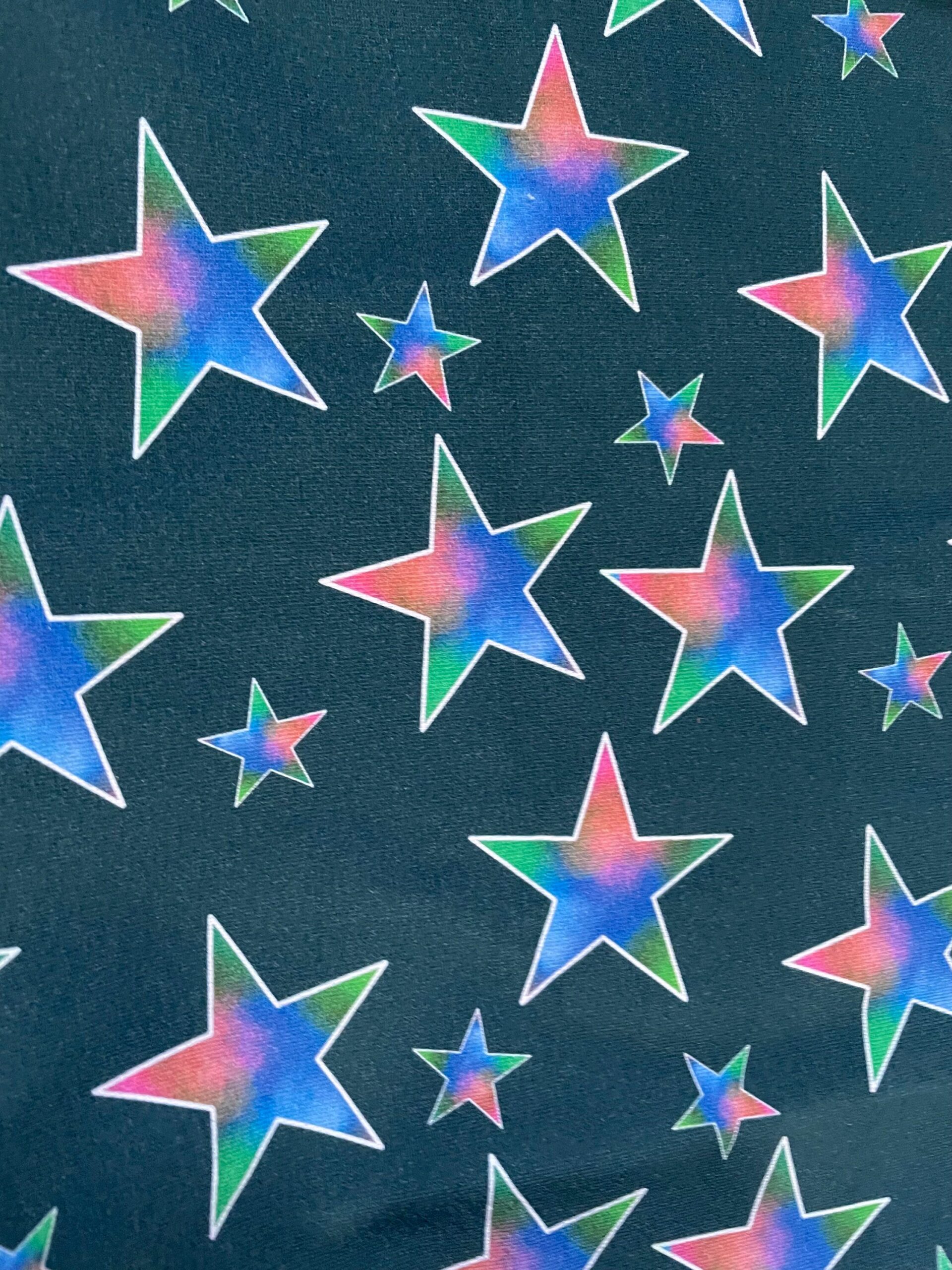 Star jumper, handmade children’s jumper, blue, pink and green stars - Image 4
