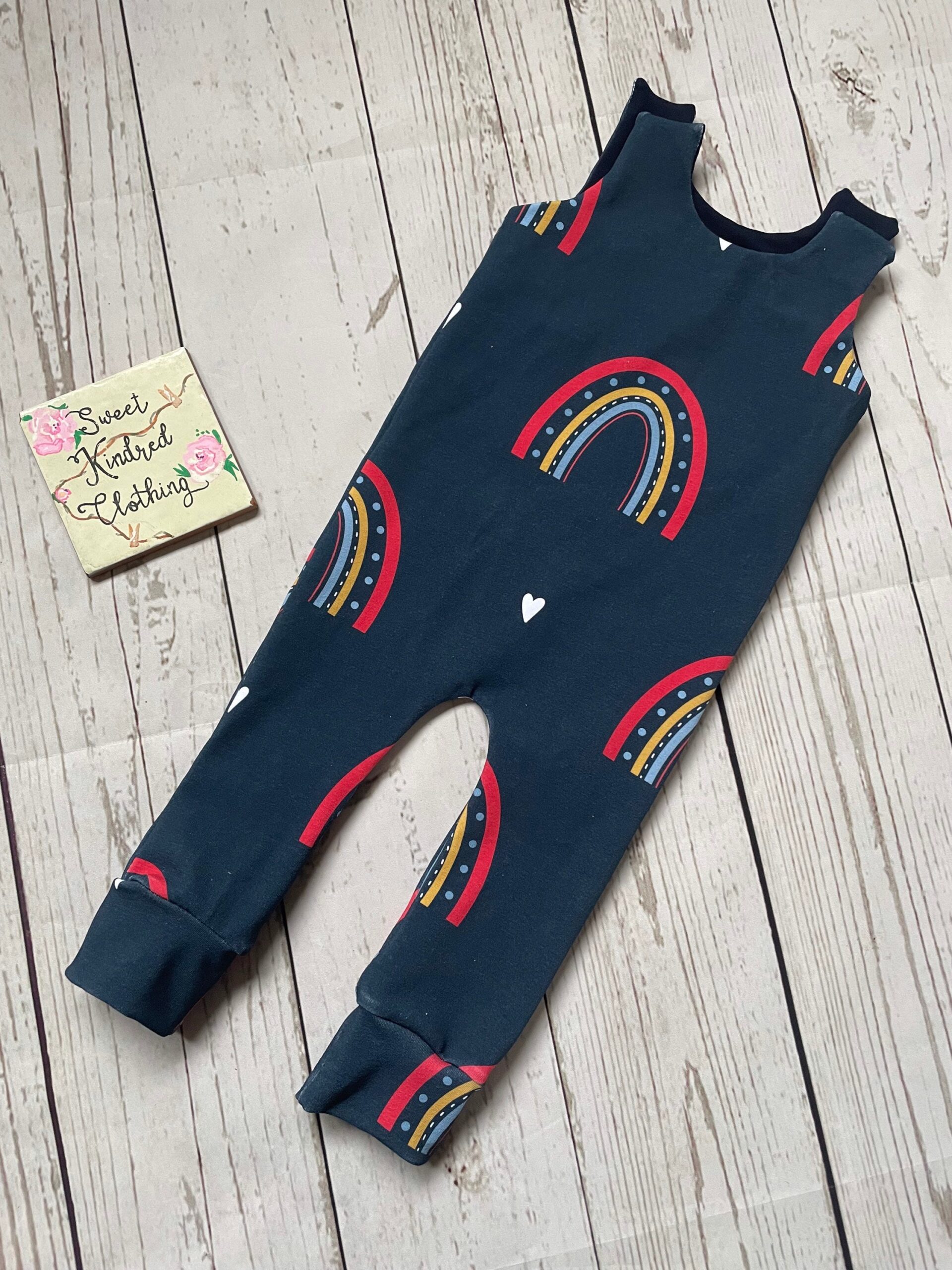 Rainbow romper, rainbow baby romper, unisex kids clothing