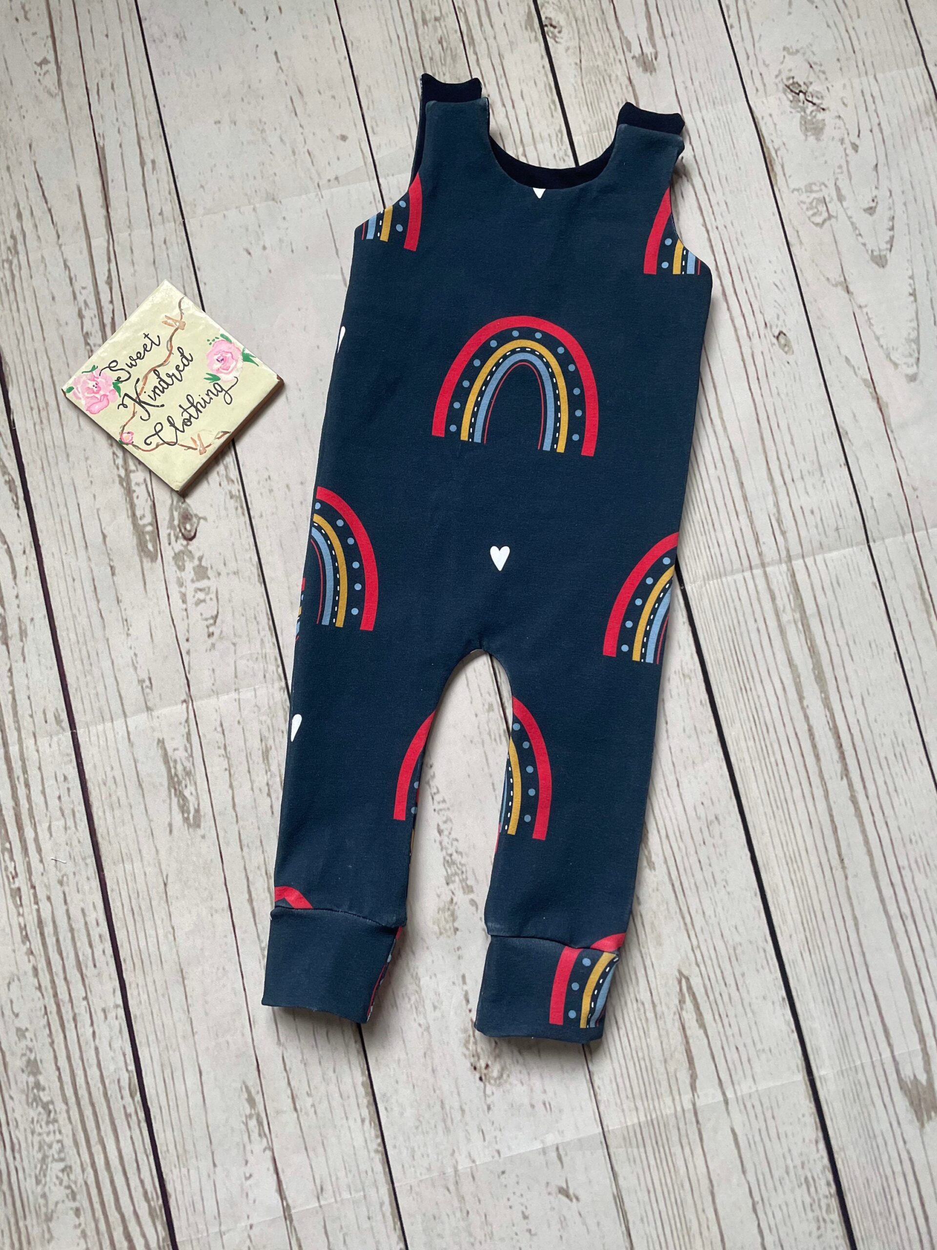 Rainbow romper, rainbow baby romper, unisex kids clothing - Image 2