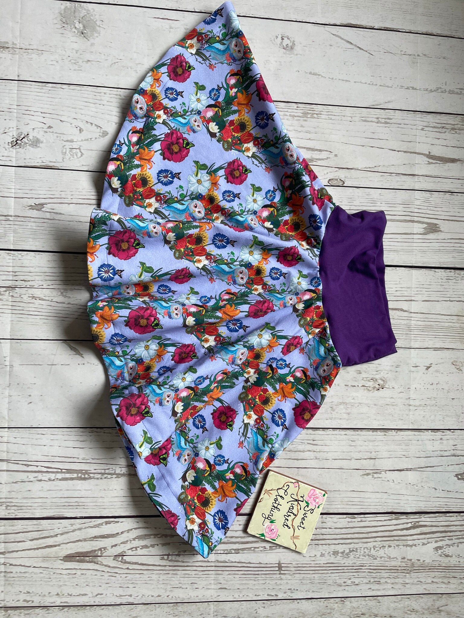 Owl twirly skirt, spring flower skirt - Image 4