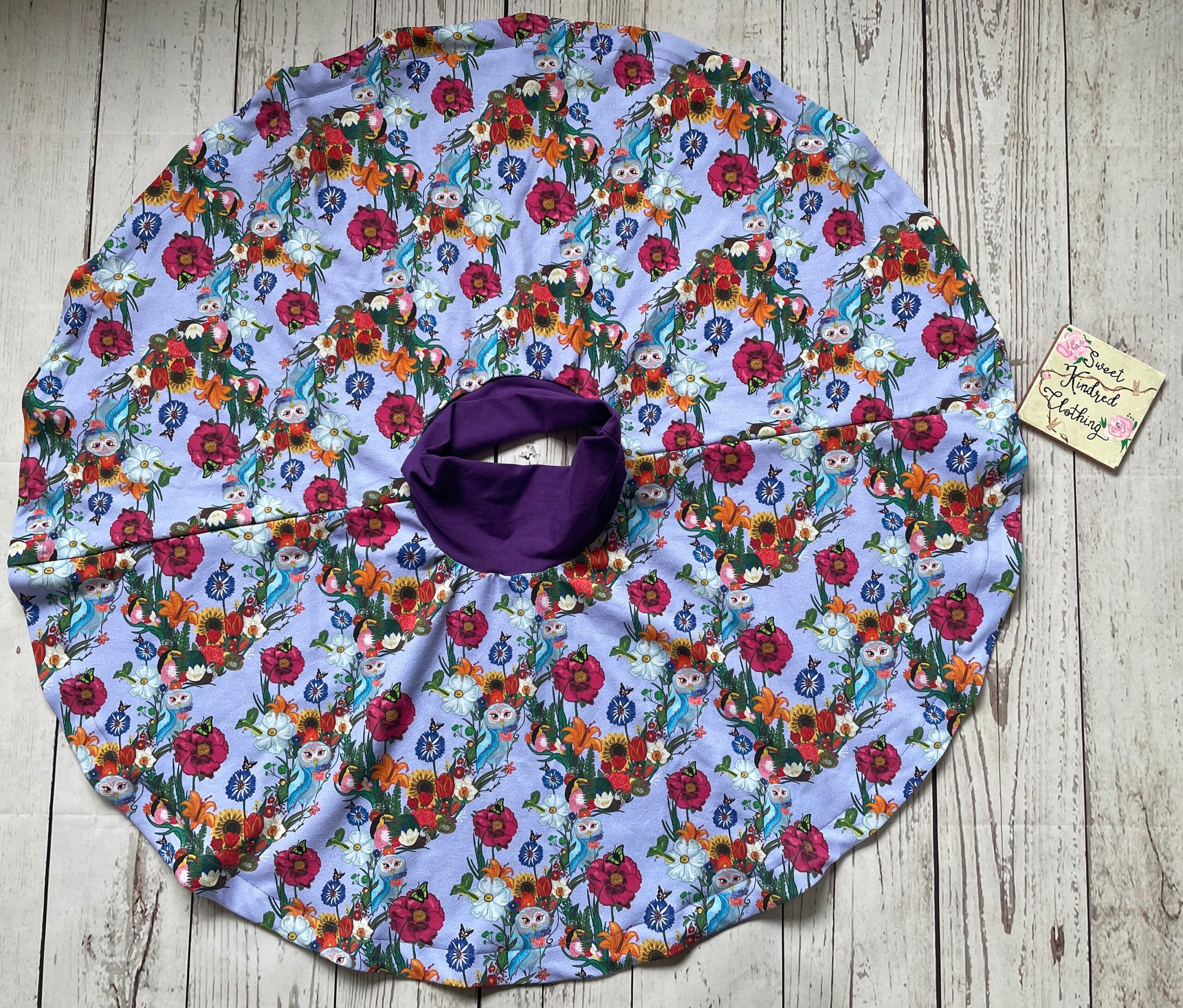 Owl twirly skirt, spring flower skirt - Image 3