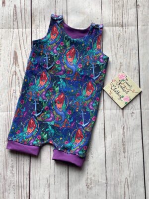 Mermaid romper, sea life, turtle, anchor toddler romper