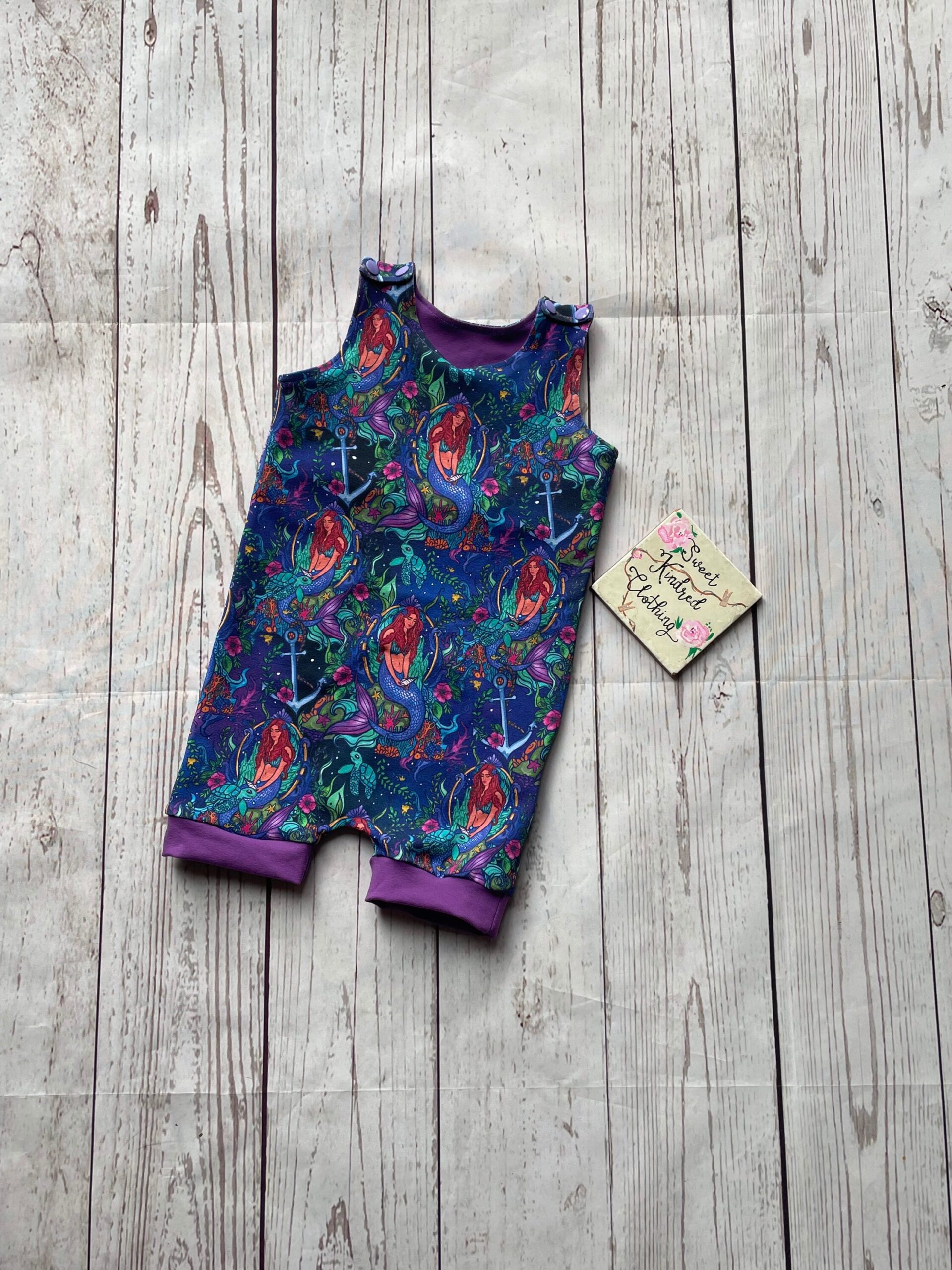 Mermaid romper, sea life, turtle, anchor toddler romper - Image 2