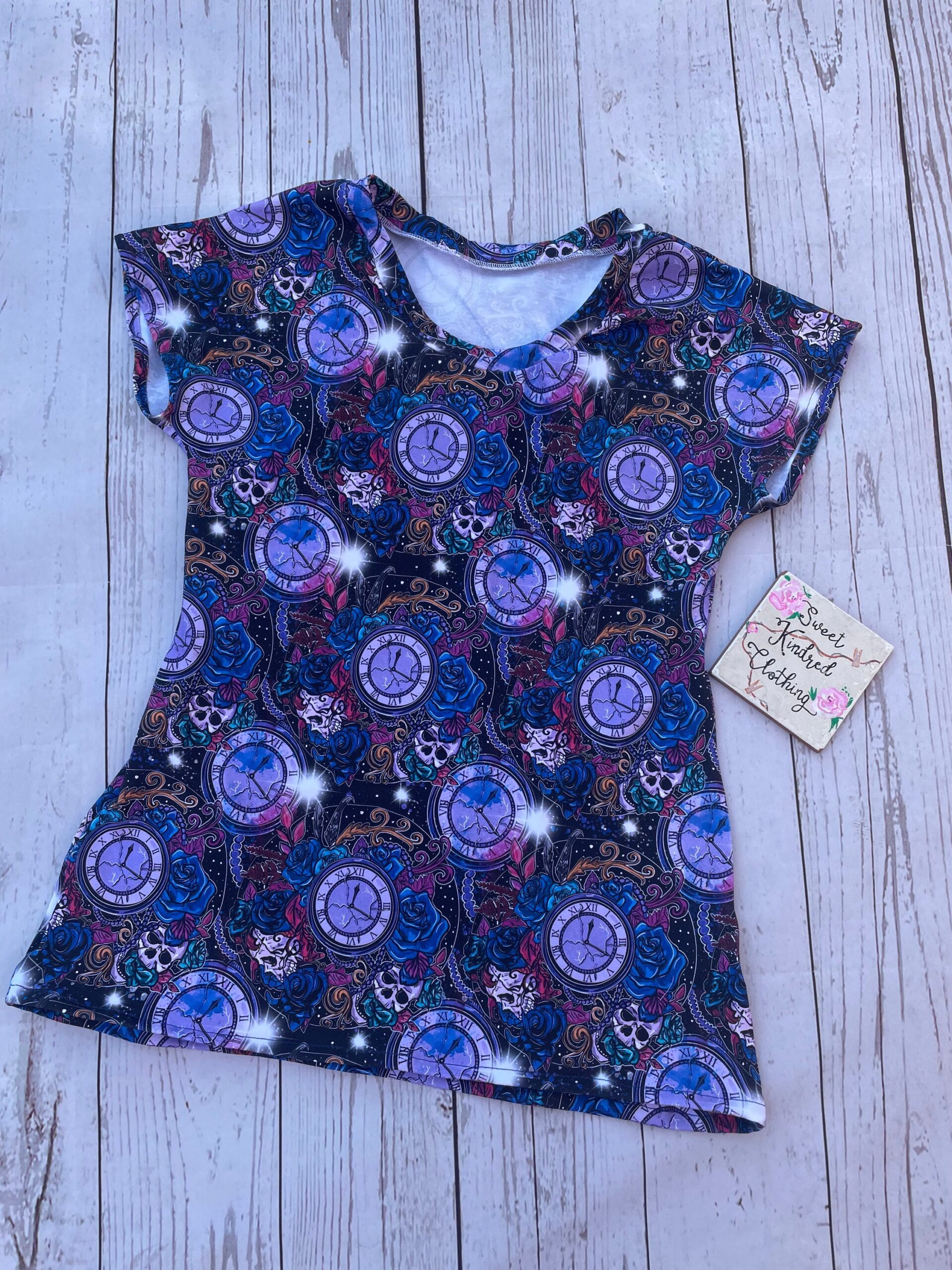 Skulls adults ladies T-shirt, skull ladies tee, woman’s alternative skulls T-shirt - Image 4