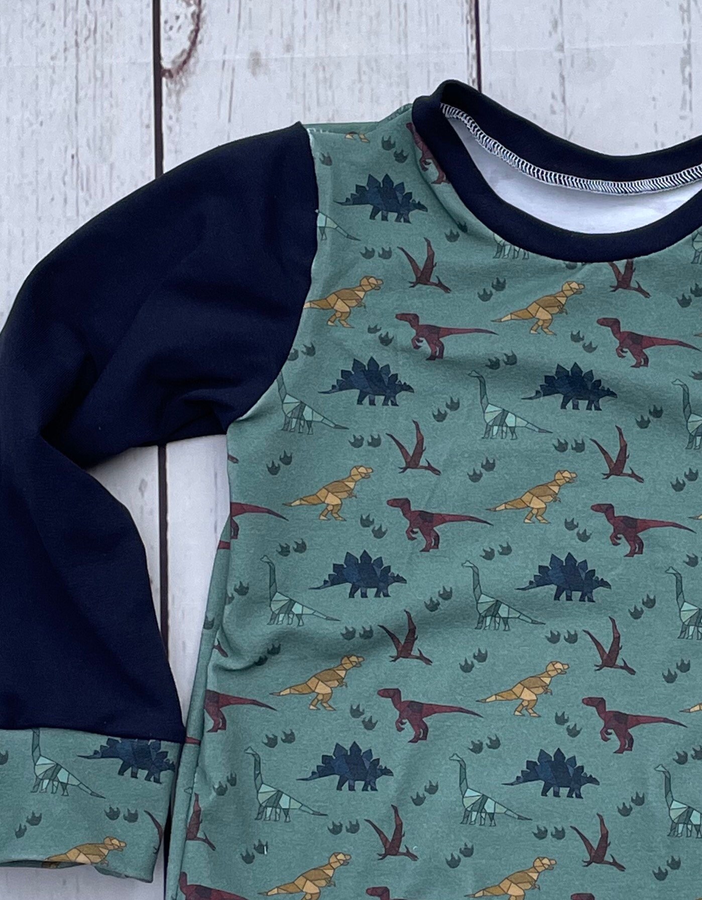 Dinosaur jumper, gender neutral, unisex geo Dino jumper - Image 2