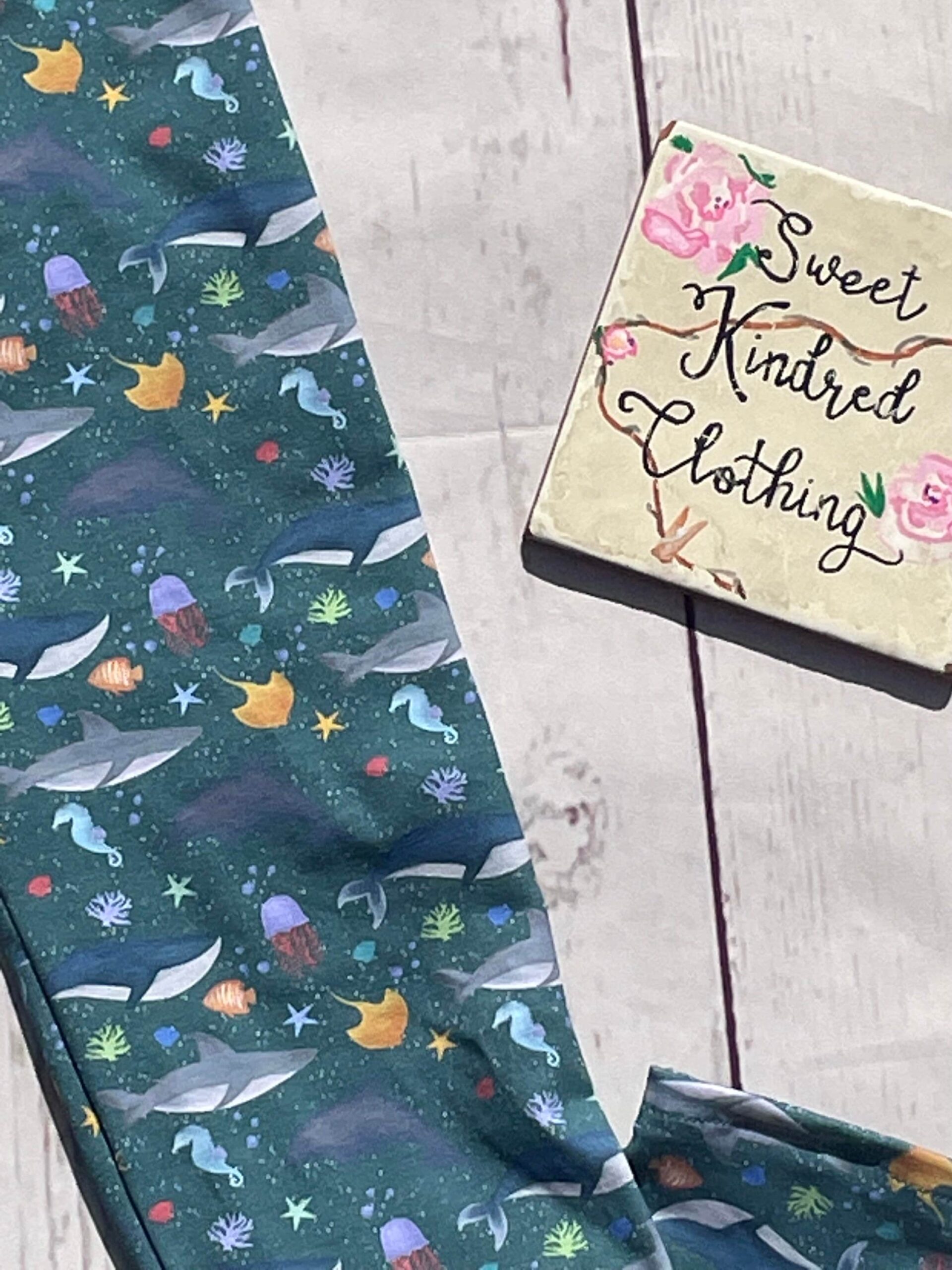 Sea life leggings, unisex children’s leggings, sea life clothing - Image 3