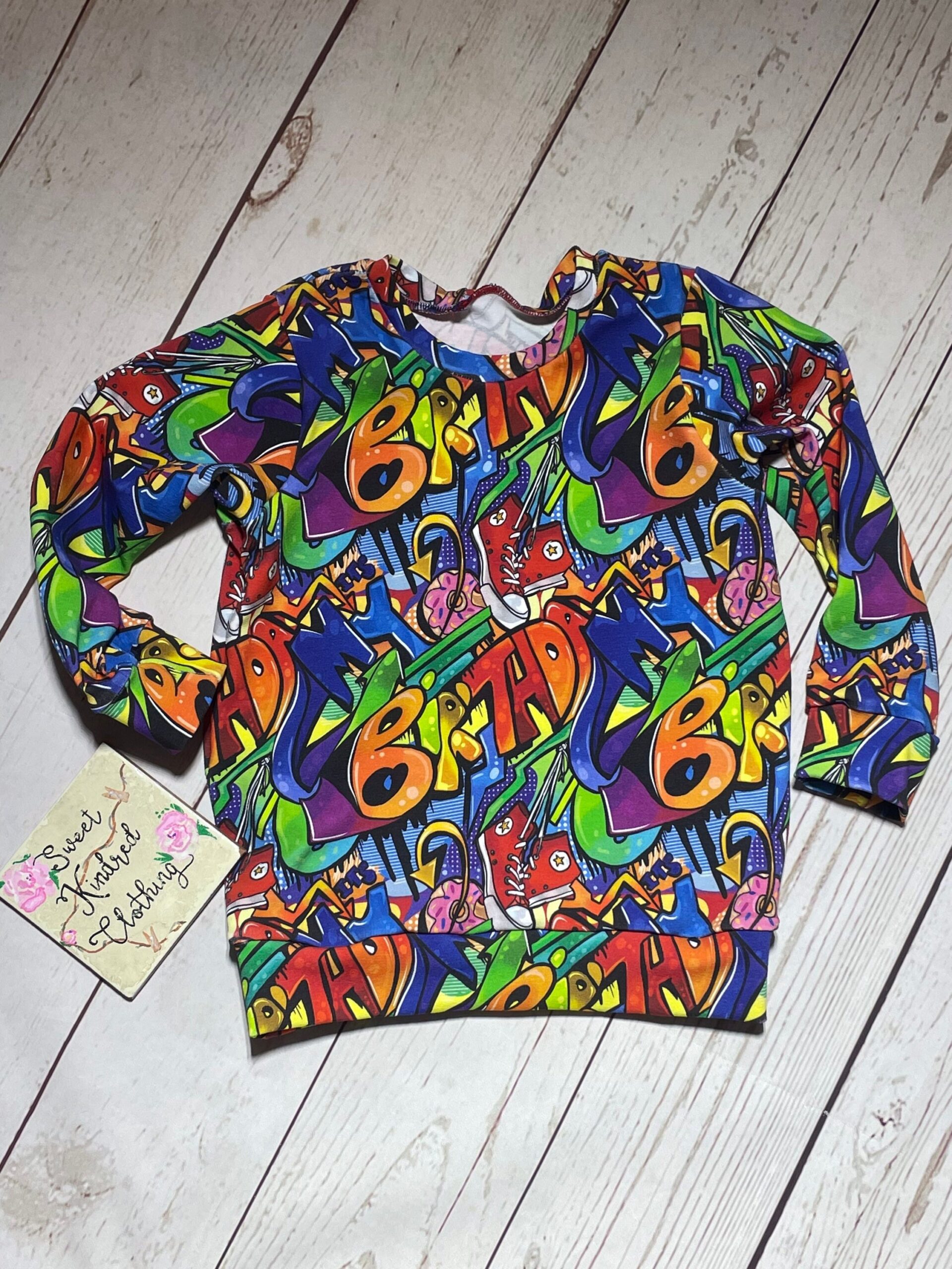 Happy birthday jumper, it’s my birthday jumper, graffiti jumper