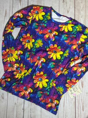 Colourful daisy adults jumper, rainbow daisy adults jumper, daisy jumper