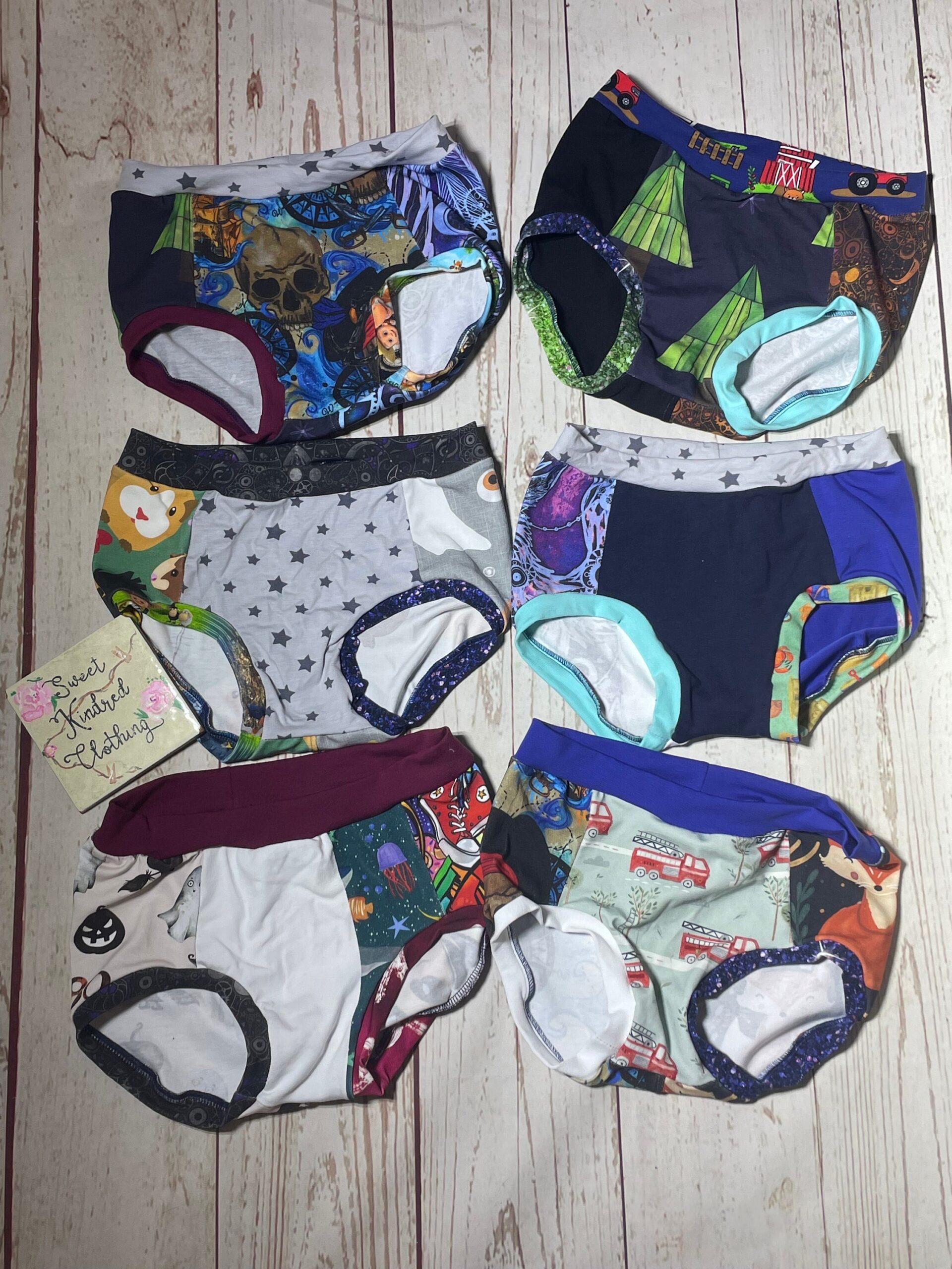 Boys pants, Children’s scrap pants set of 6, children’s handmade underwear, surprise pants - Image 3