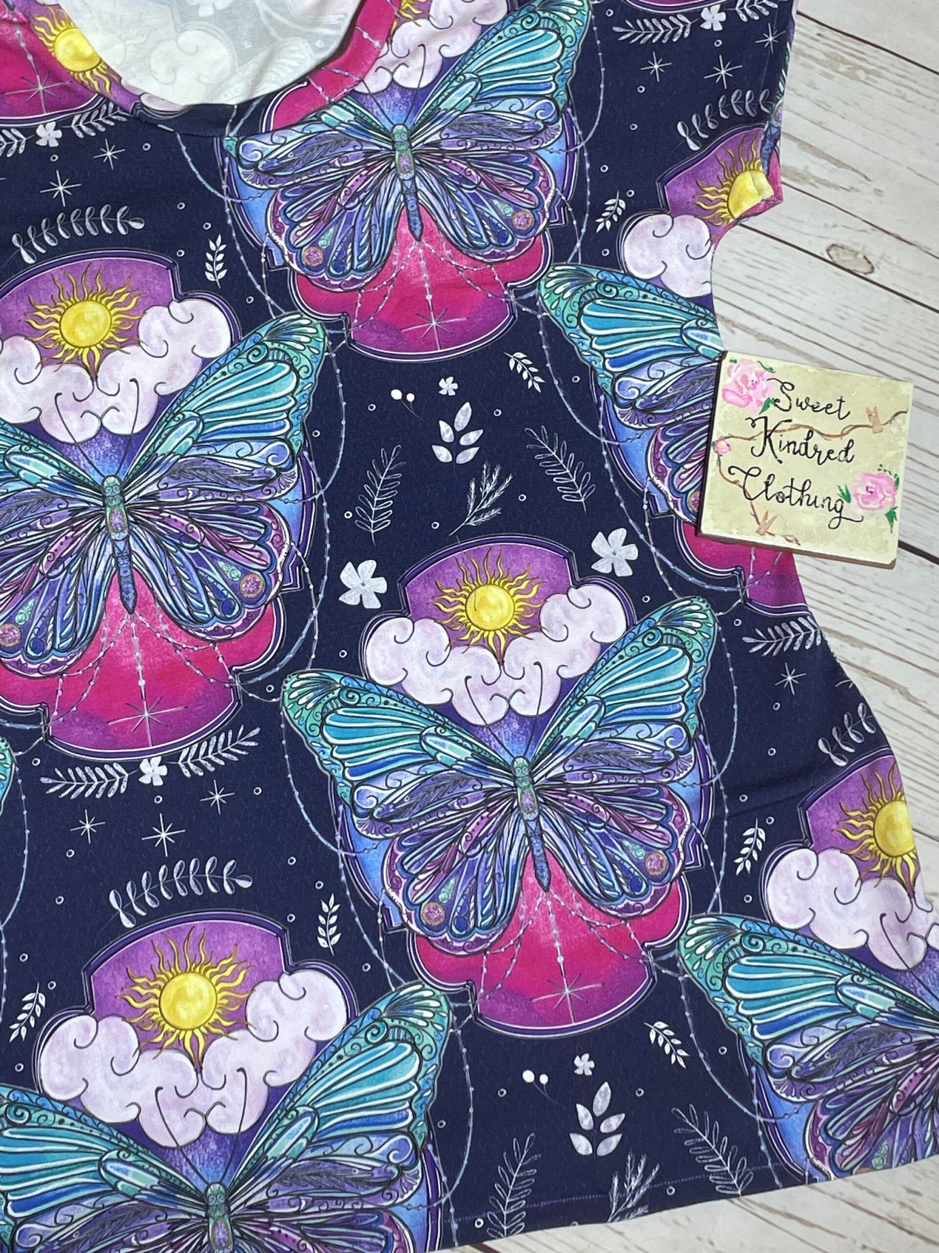 Butterfly ladies T-shirt, butterfly ladies tee, woman’s alternative butterfly T-shirt, adult butterfly T-shirt - Image 3