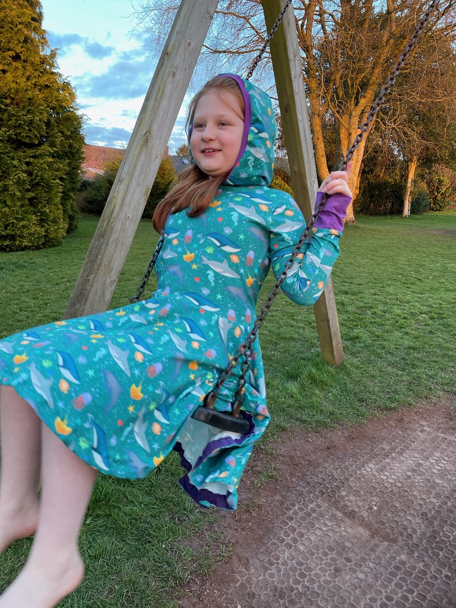 Sea life dress, sea life children’s clothing - Image 9