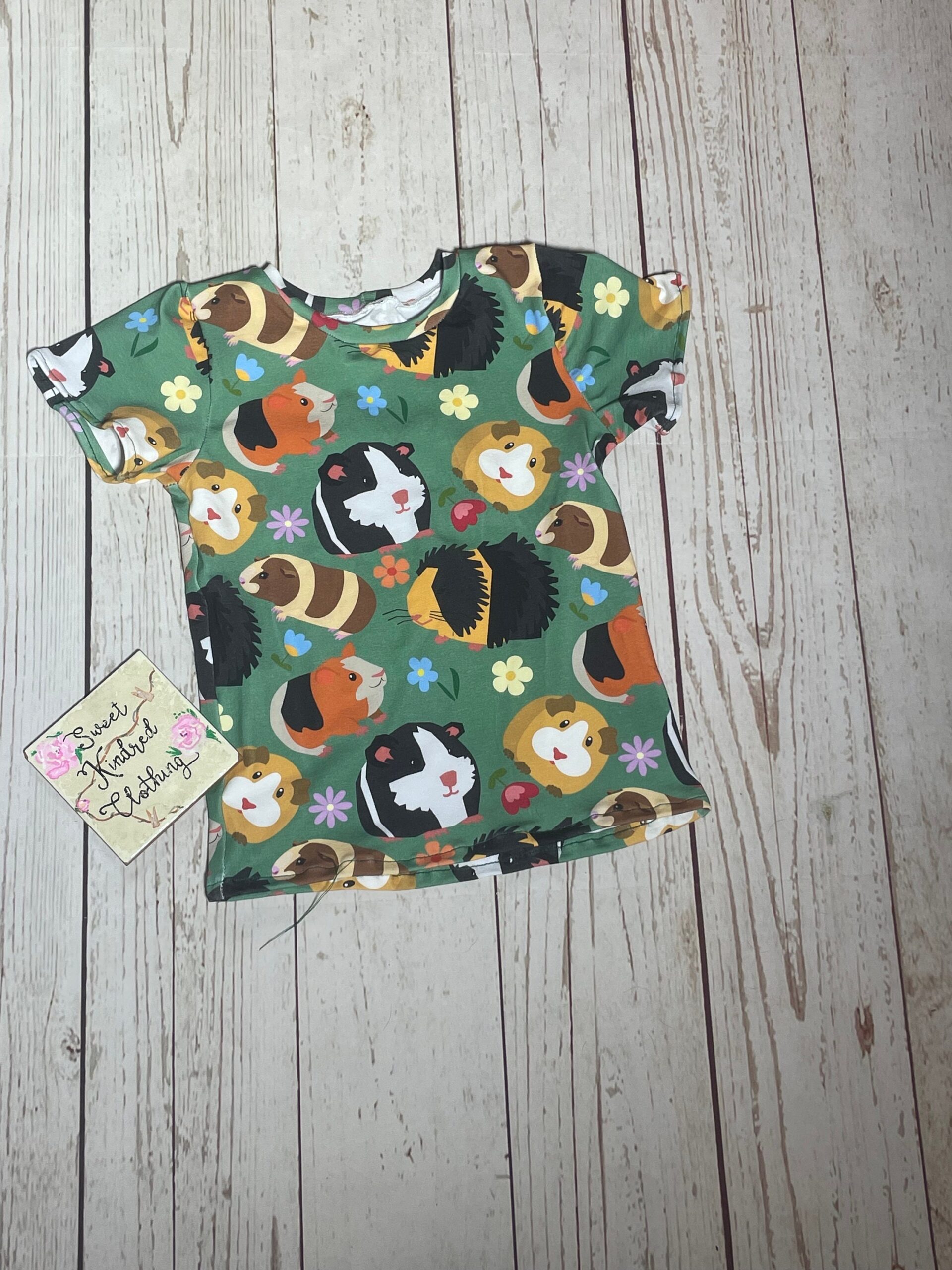 Green Guinea pig T-shirt, guniea pig clothing - Image 4