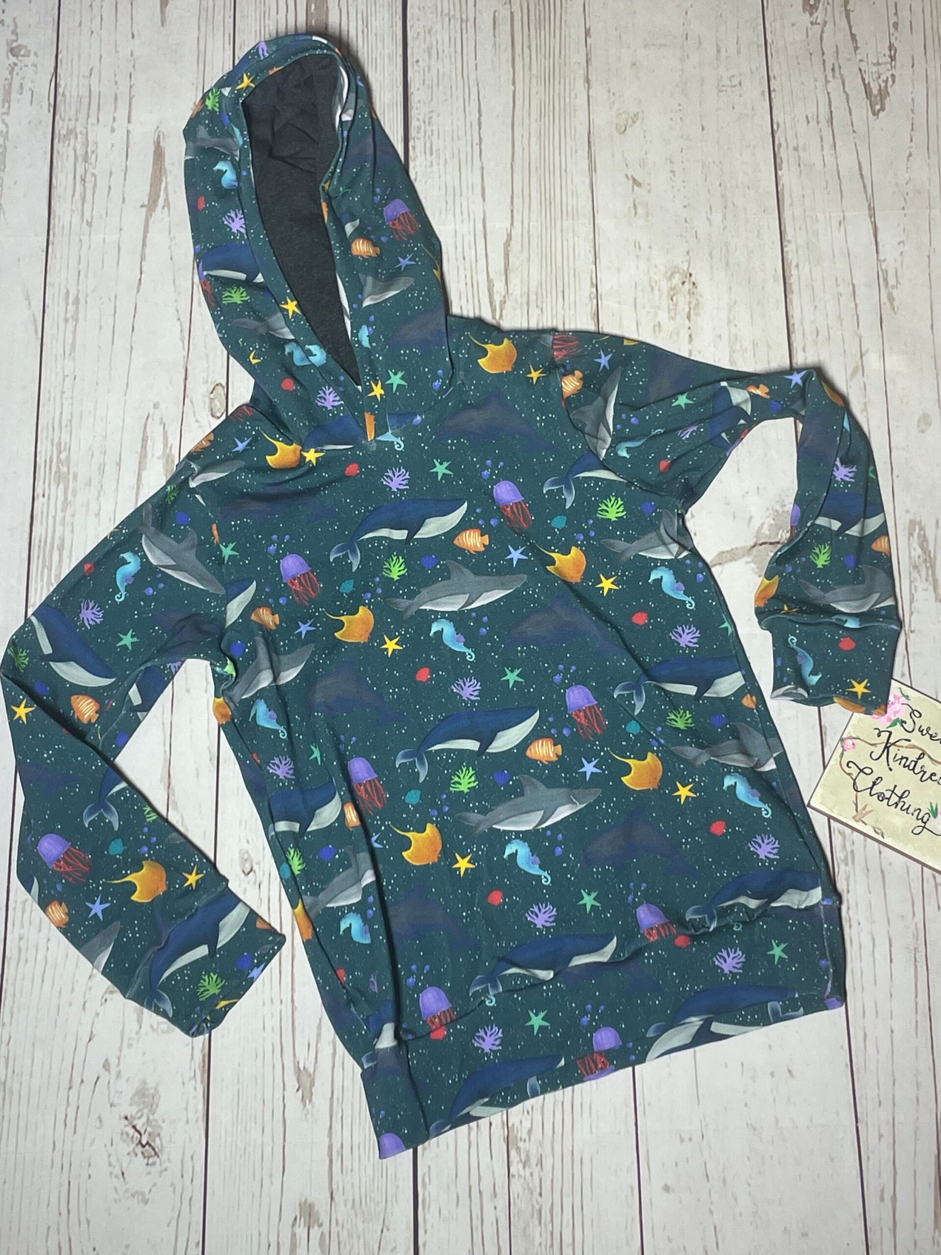 Sea Life Hoodie, sea life unisex clothing, sea life clothing - Image 4