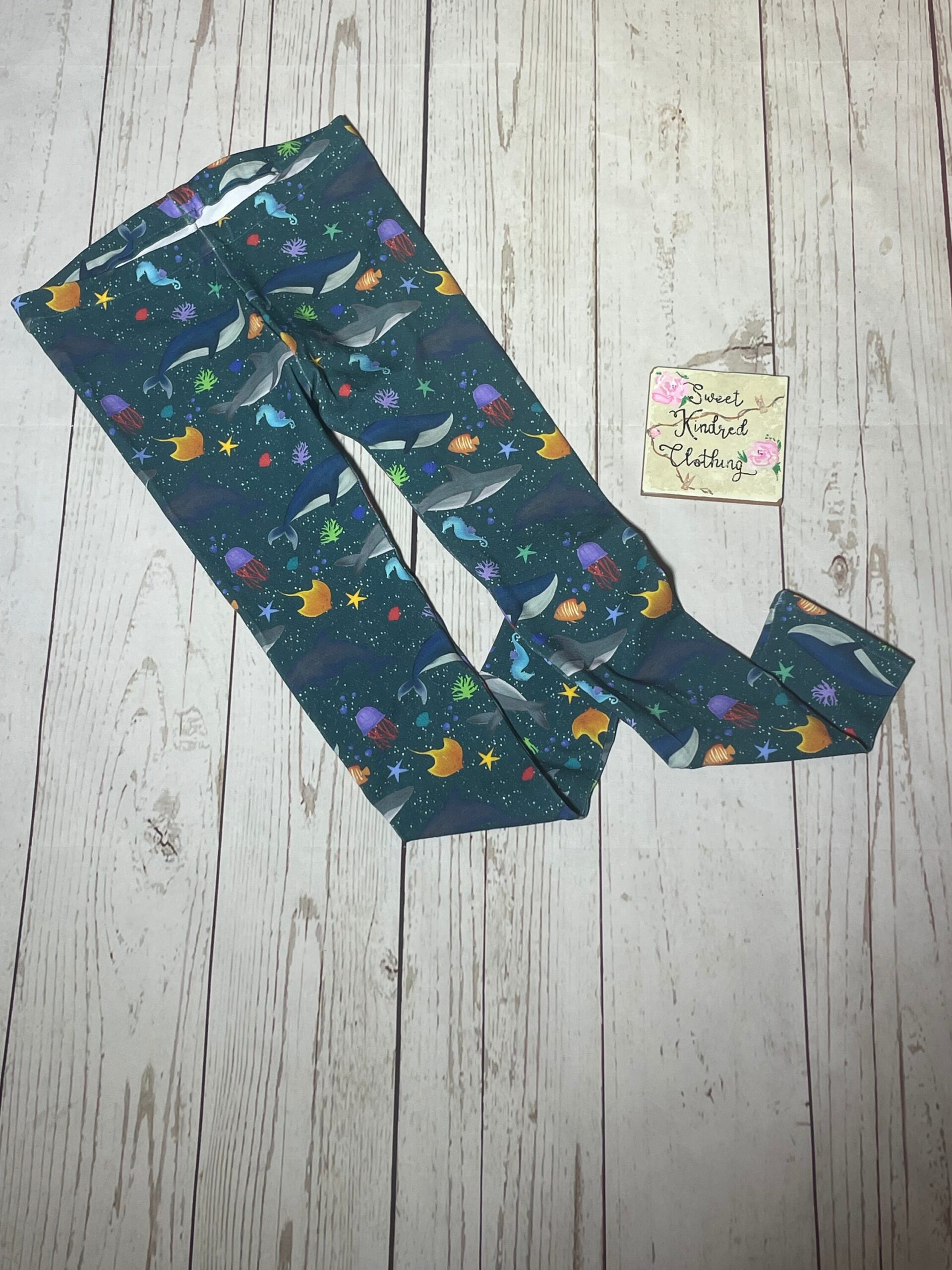 Sea life leggings, unisex children’s leggings, sea life clothing