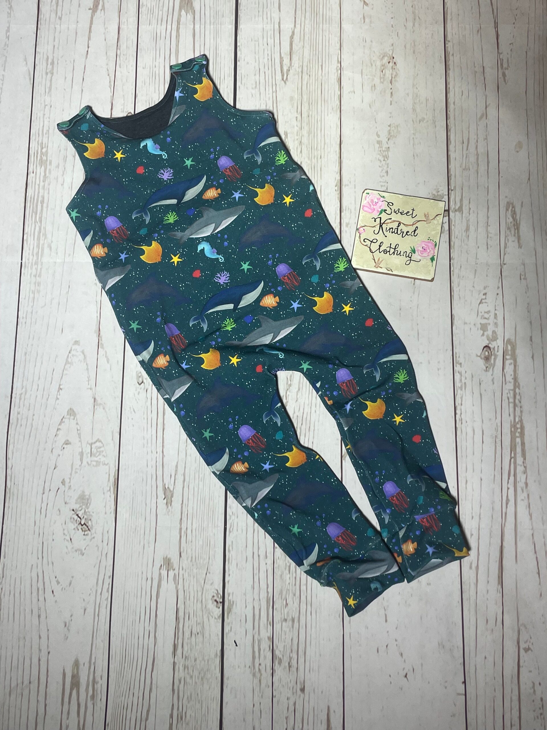 Sea life Romper, sea life baby clothing, unisex baby clothes - Image 2