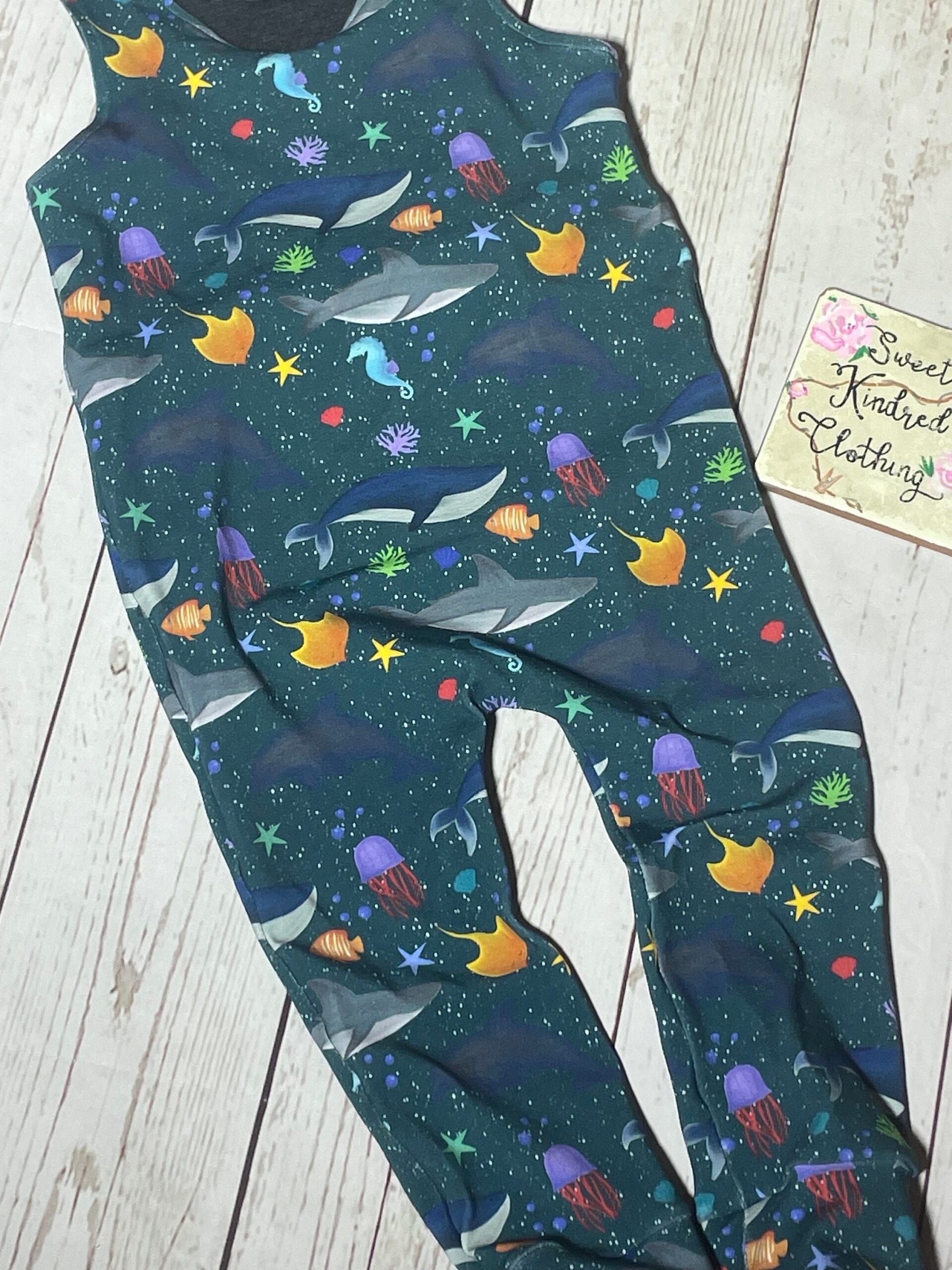 Sea life Romper, sea life baby clothing, unisex baby clothes - Image 5