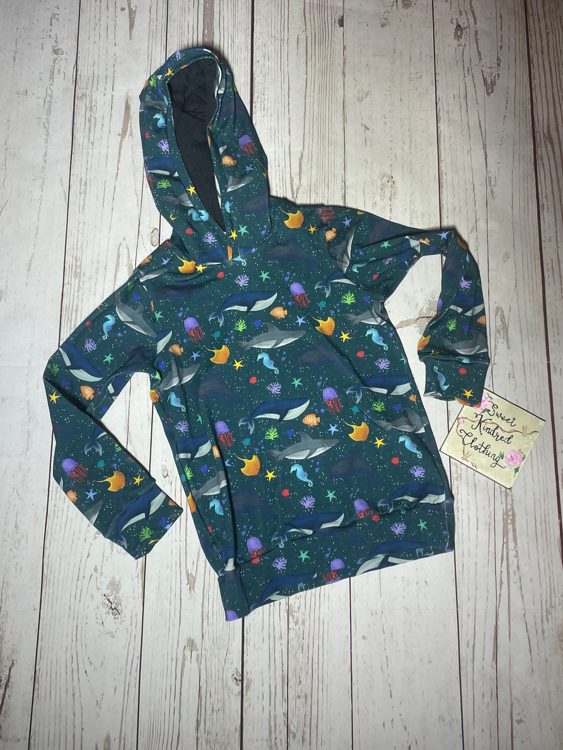 Sea Life Hoodie, sea life unisex clothing, sea life clothing - Image 3