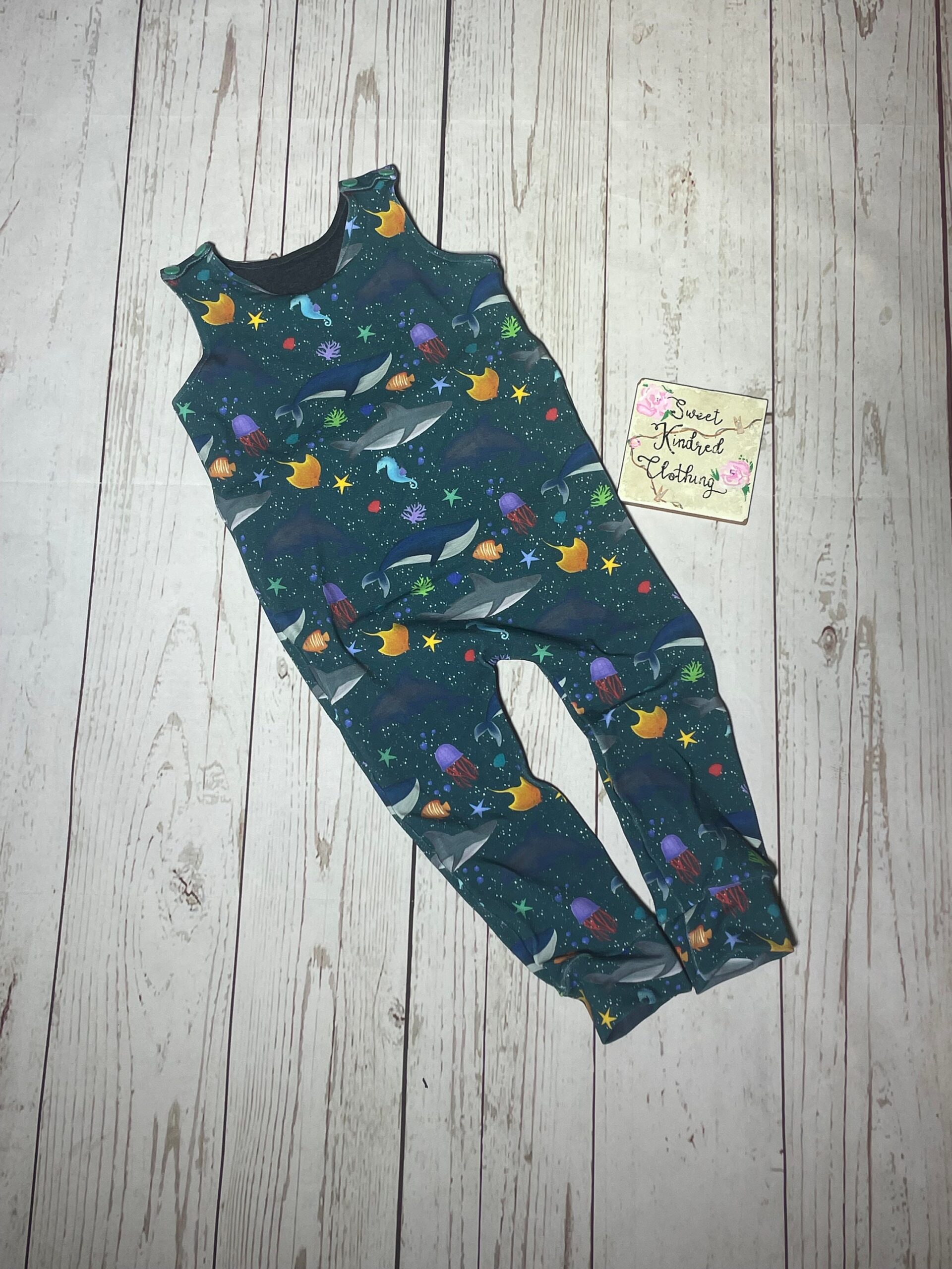 Sea life Romper, sea life baby clothing, unisex baby clothes - Image 3