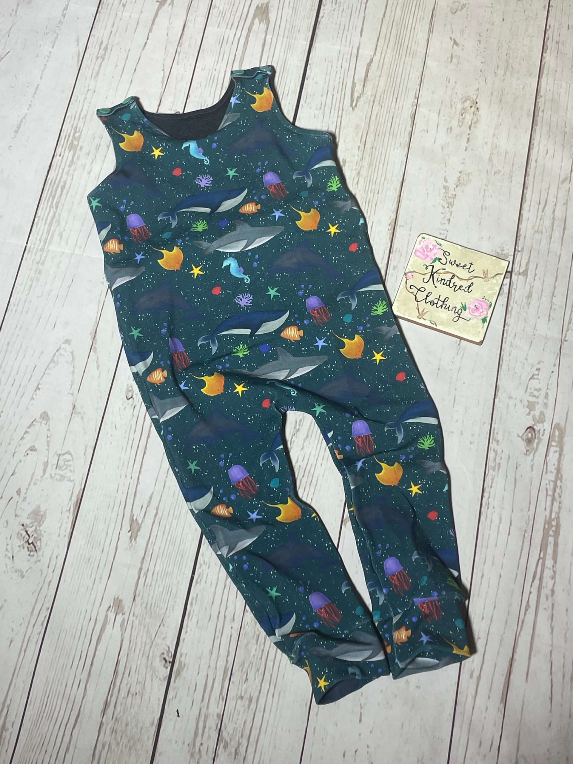 Sea life Romper, sea life baby clothing, unisex baby clothes - Image 4