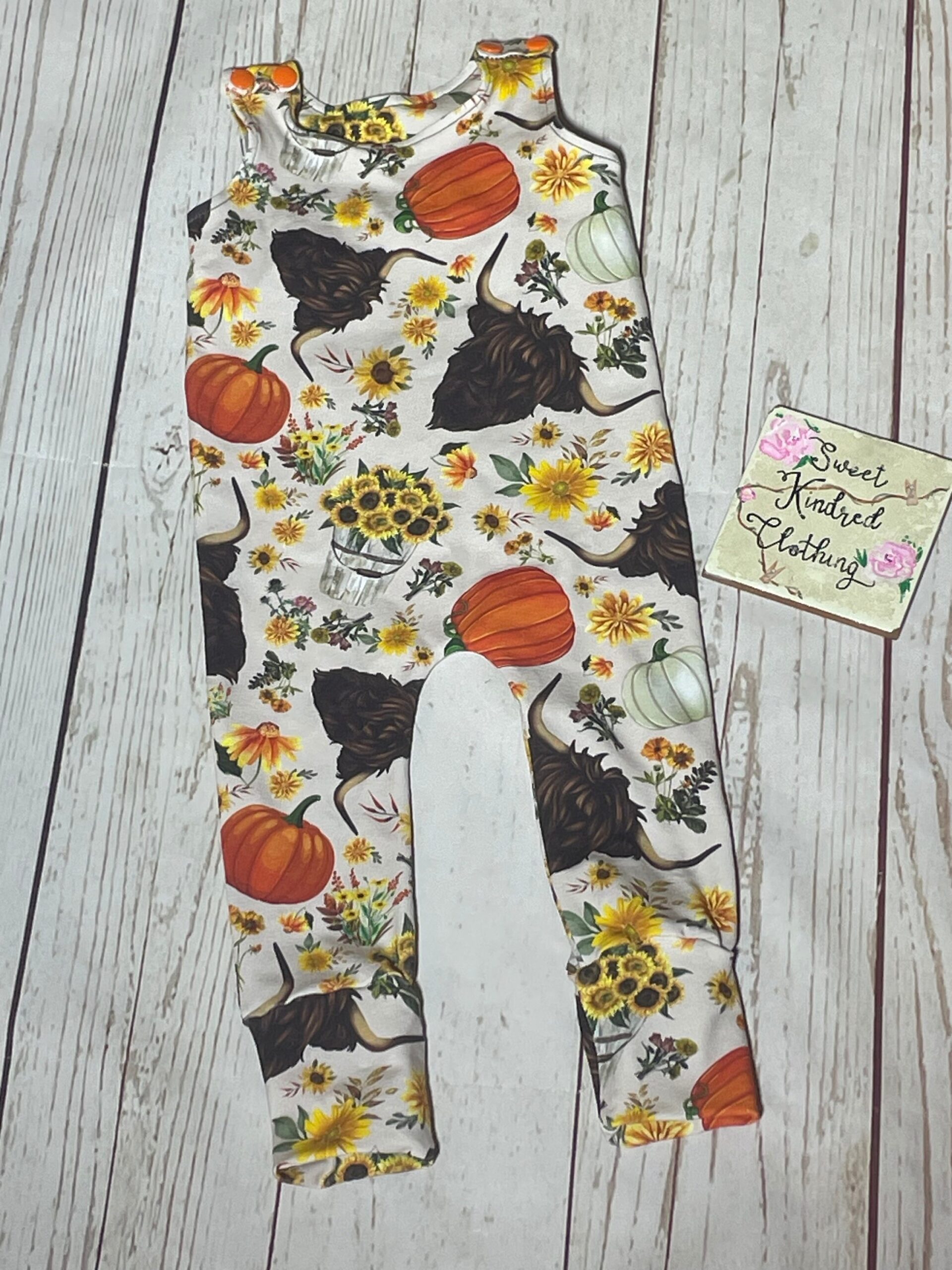 Highland Cow romper, autumn highland cow clothing - Image 4