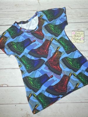 Boot t-shirt, adults tee, adults rainbow boot t shirt