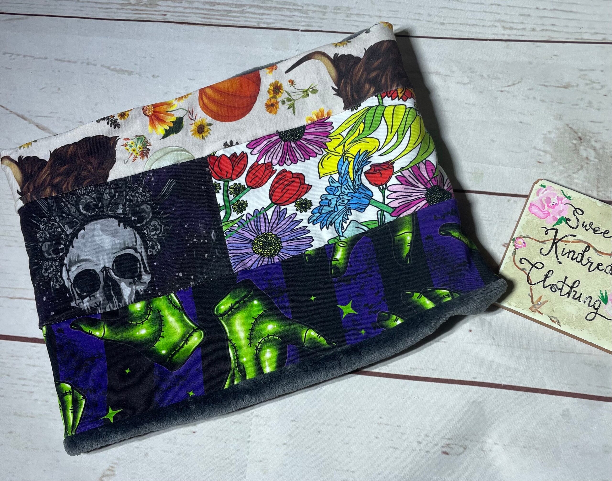 Snood, scrap snoods, tubular scarf colourful,