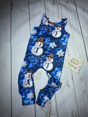Snowman romper, Christmas print romper, children’s Christmas romper