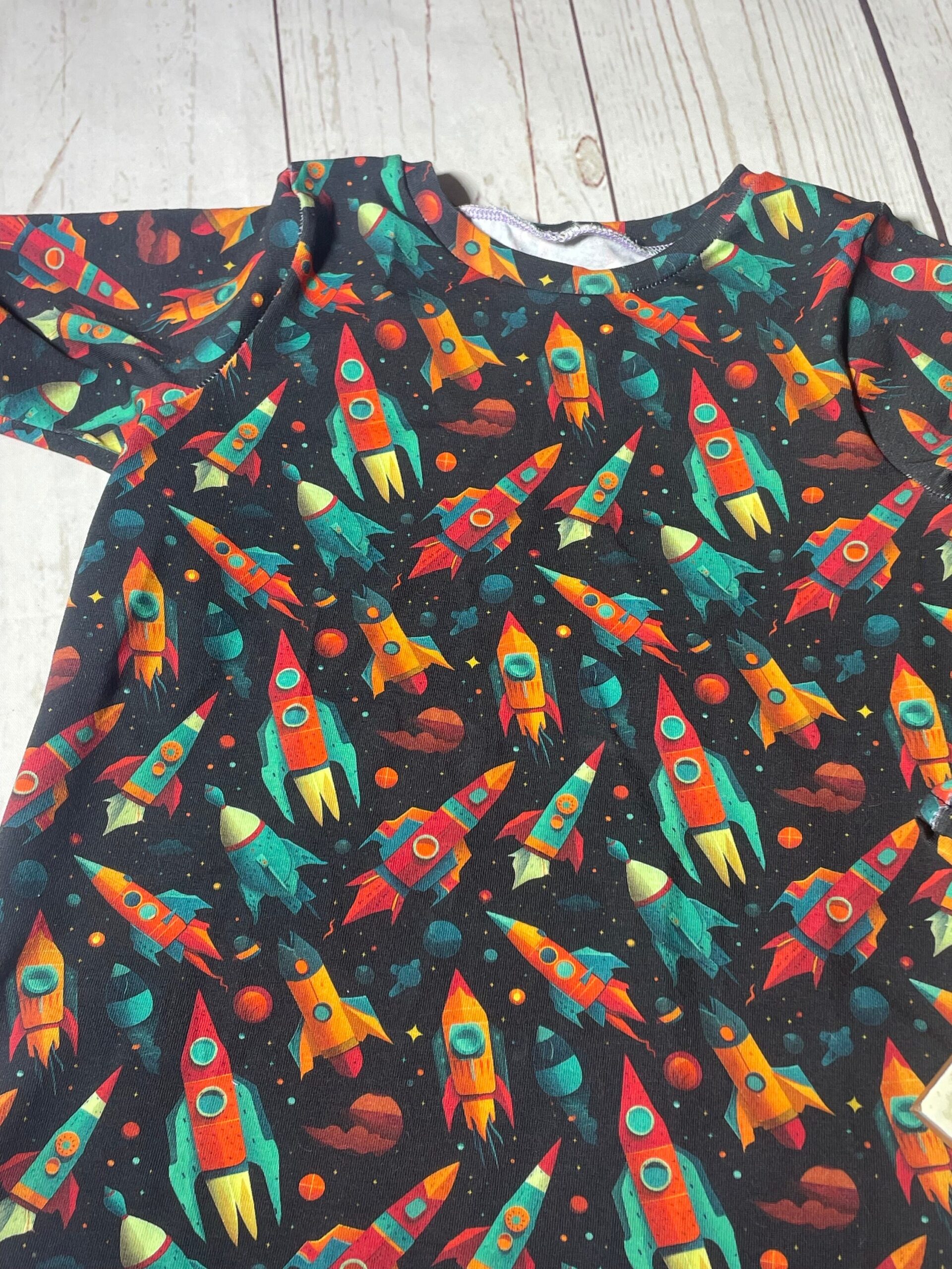 Rocket T-shirt, children’s space T-shirt - Image 3