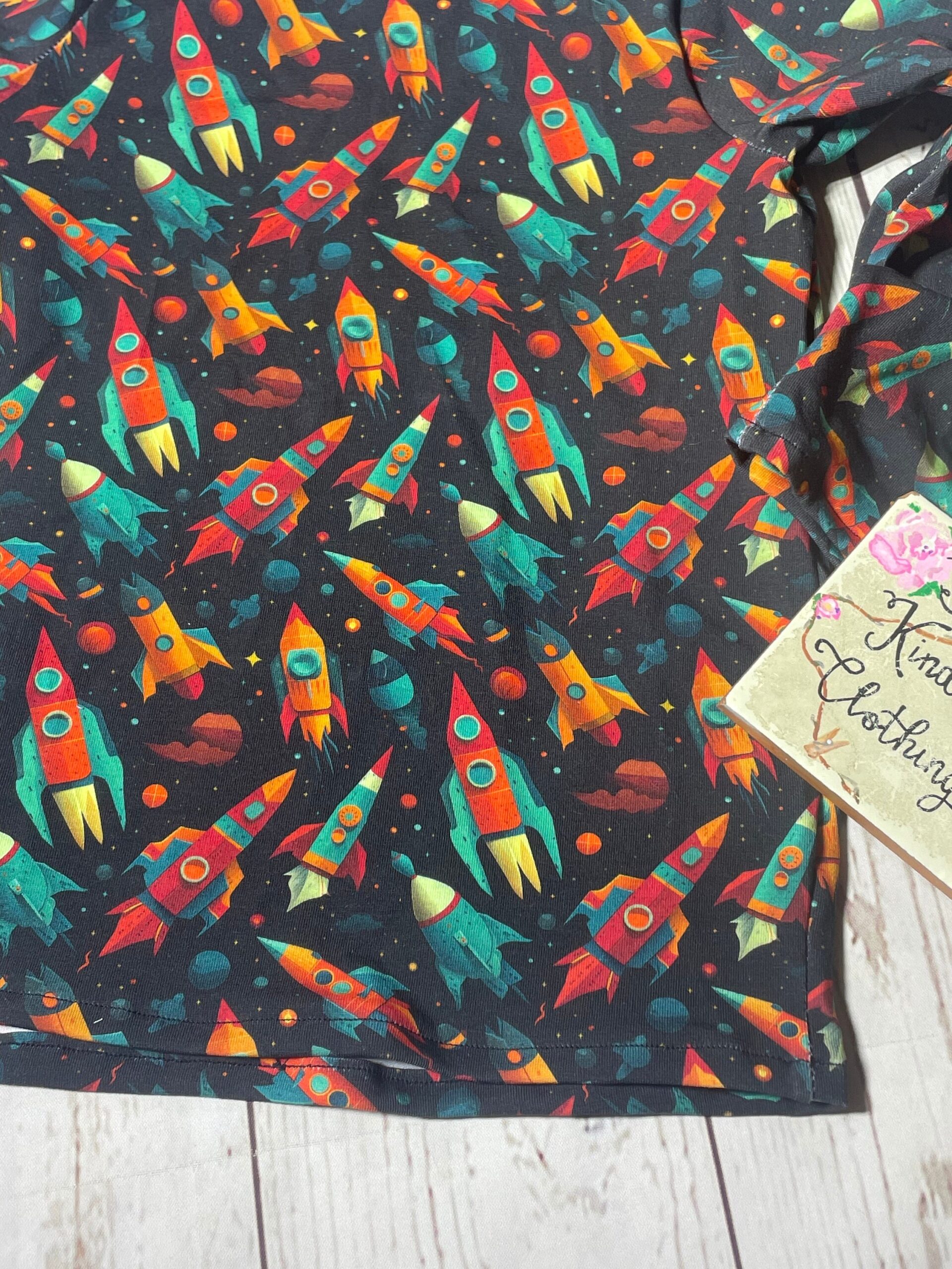 Rocket T-shirt, children’s space T-shirt - Image 4