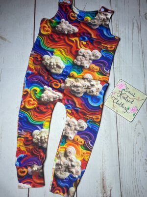 Rainbow romper, rainbow baby romper, unisex kids clothing