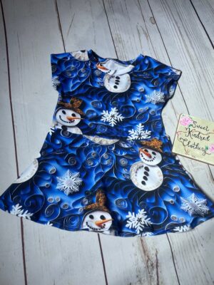 Snowman dress, Christmas dress, children’s dress