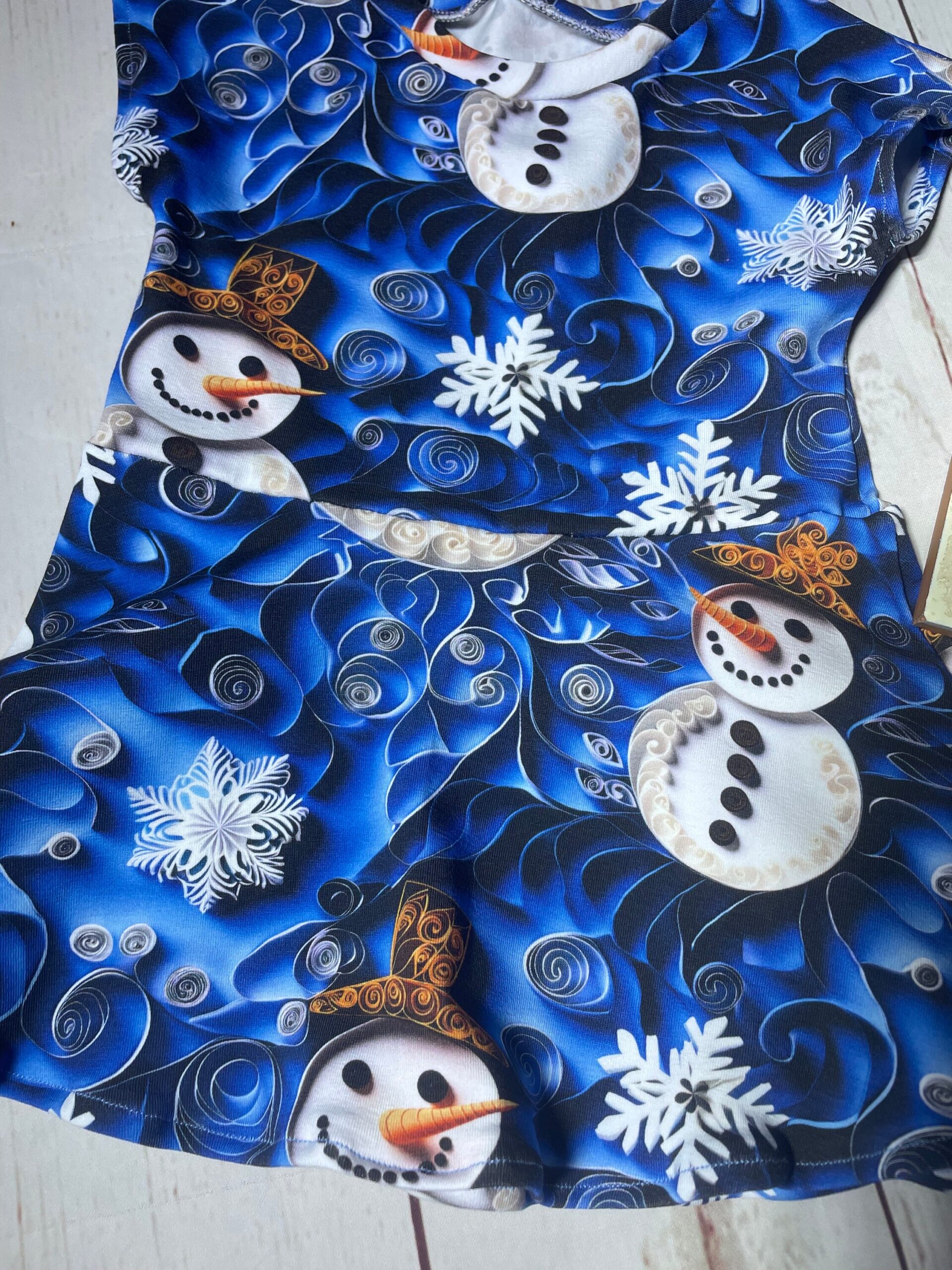 Snowman dress, Christmas dress, children’s dress - Image 3