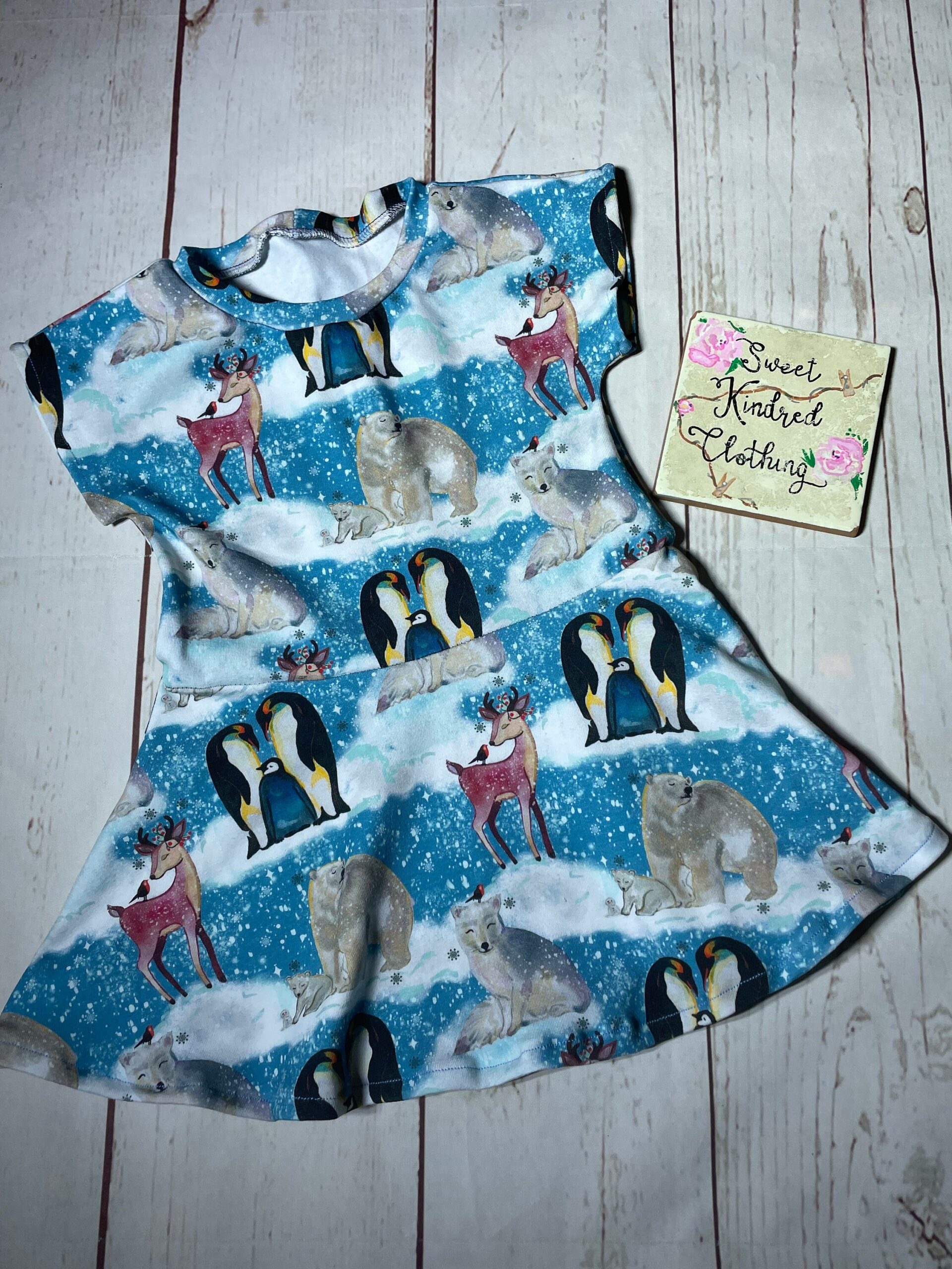 Christmas dress, Christmas animal dress, children’s dress