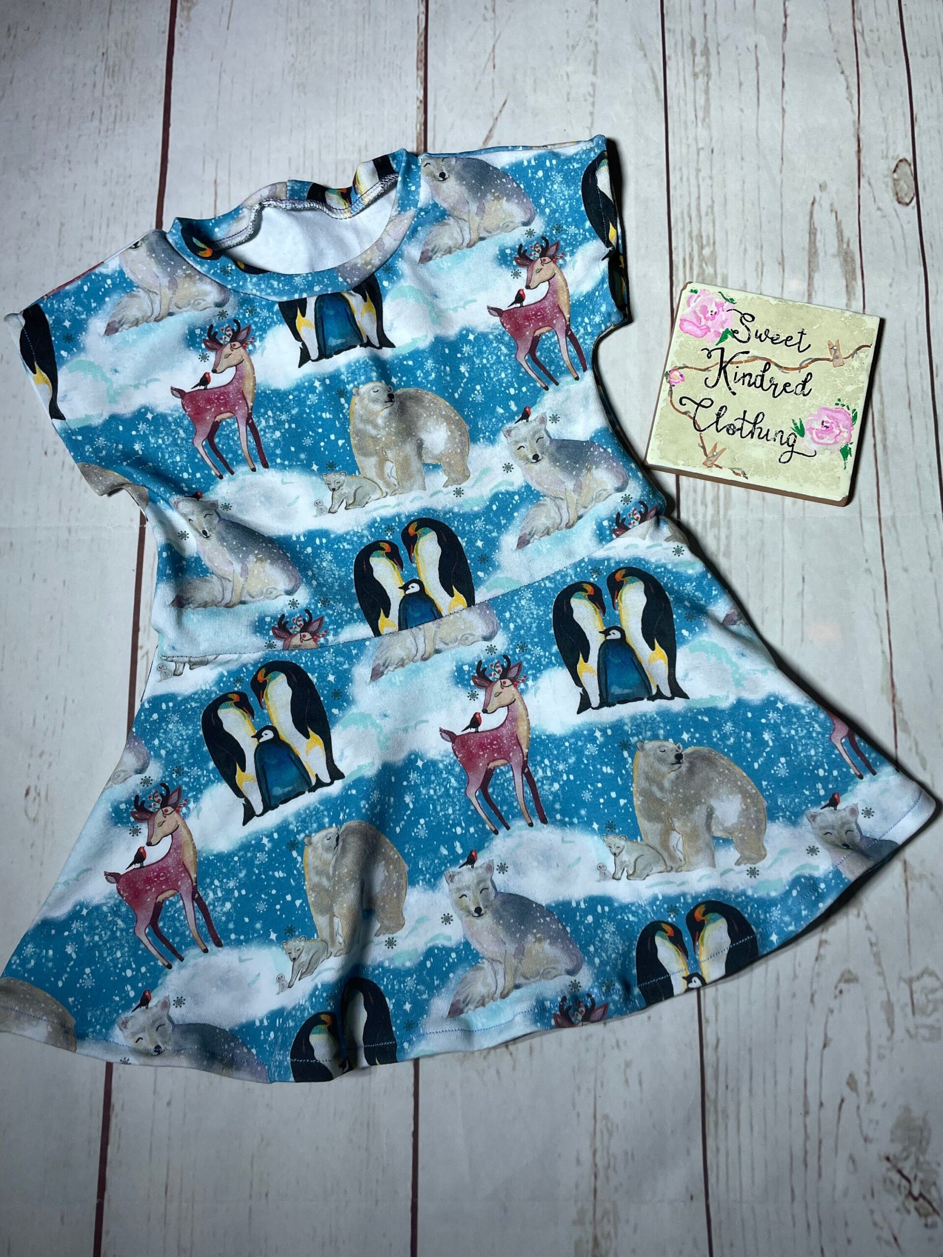 Christmas dress, Christmas animal dress, children’s dress - Image 4