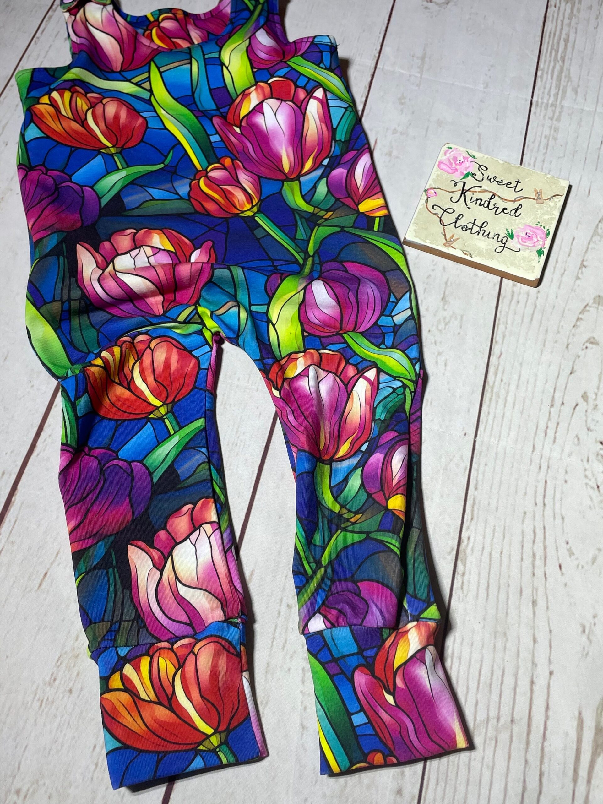 Floral romper, tulip romper, girls floral romper - Image 4