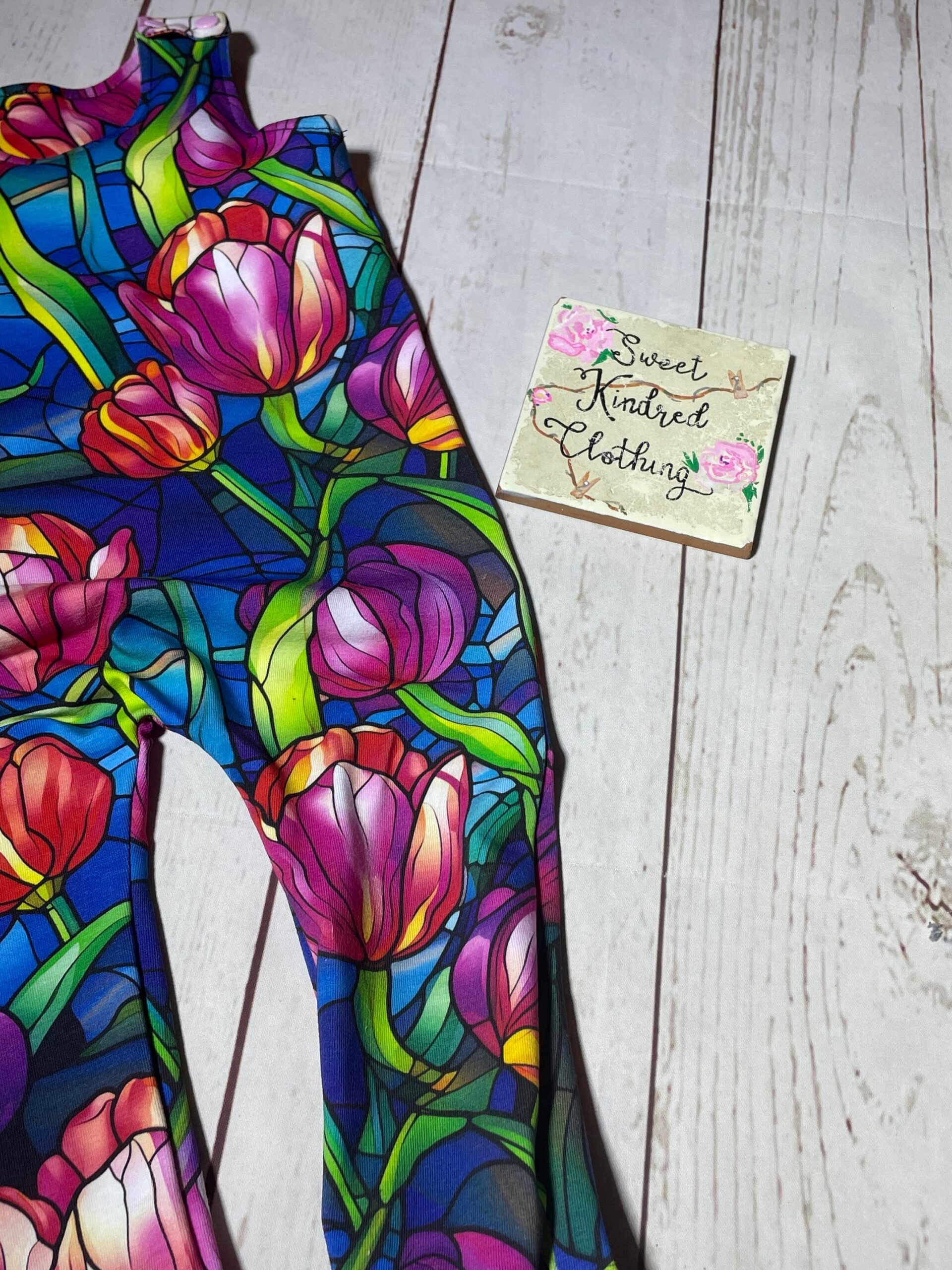 Floral romper, tulip romper, girls floral romper - Image 5