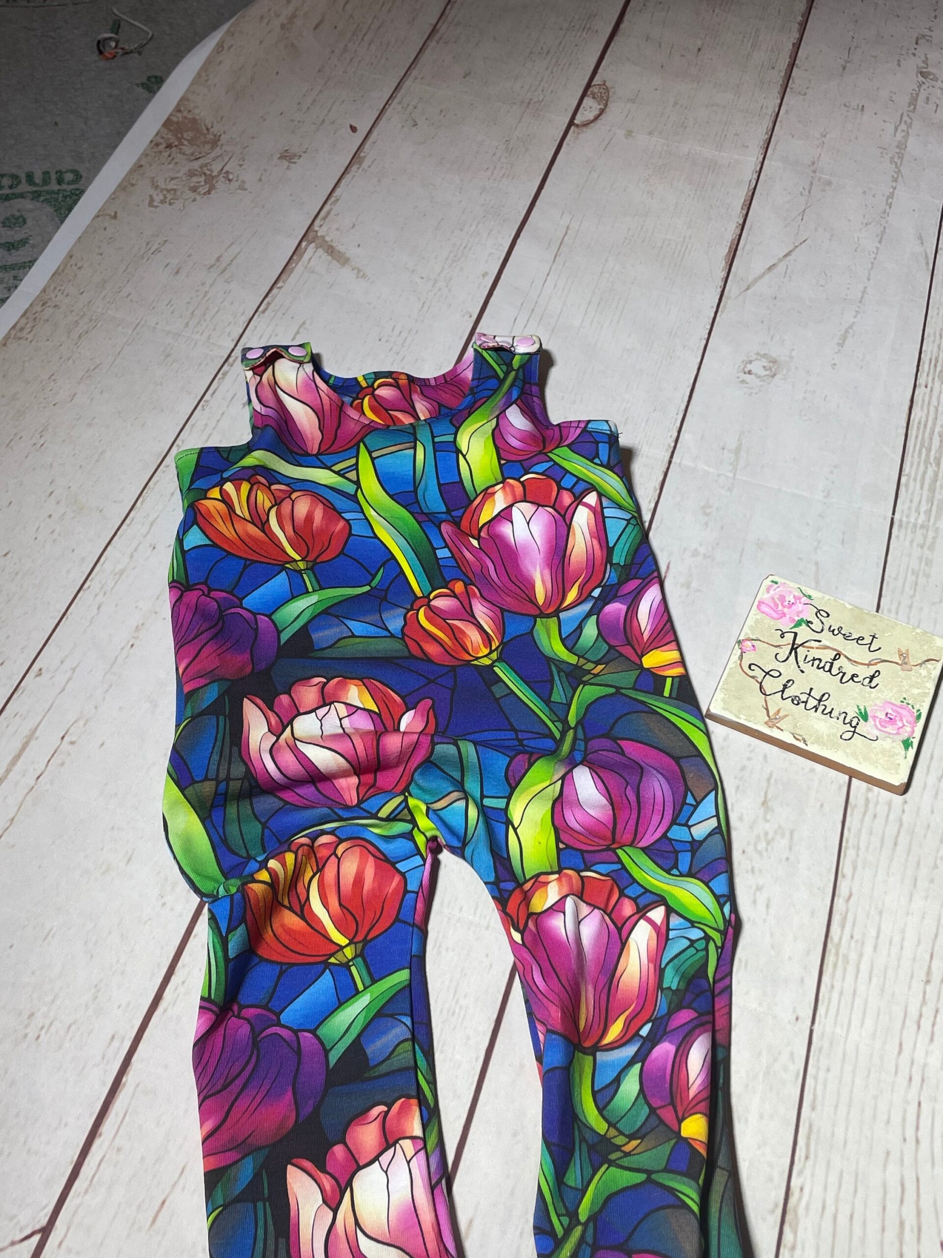 Floral romper, tulip romper, girls floral romper - Image 2