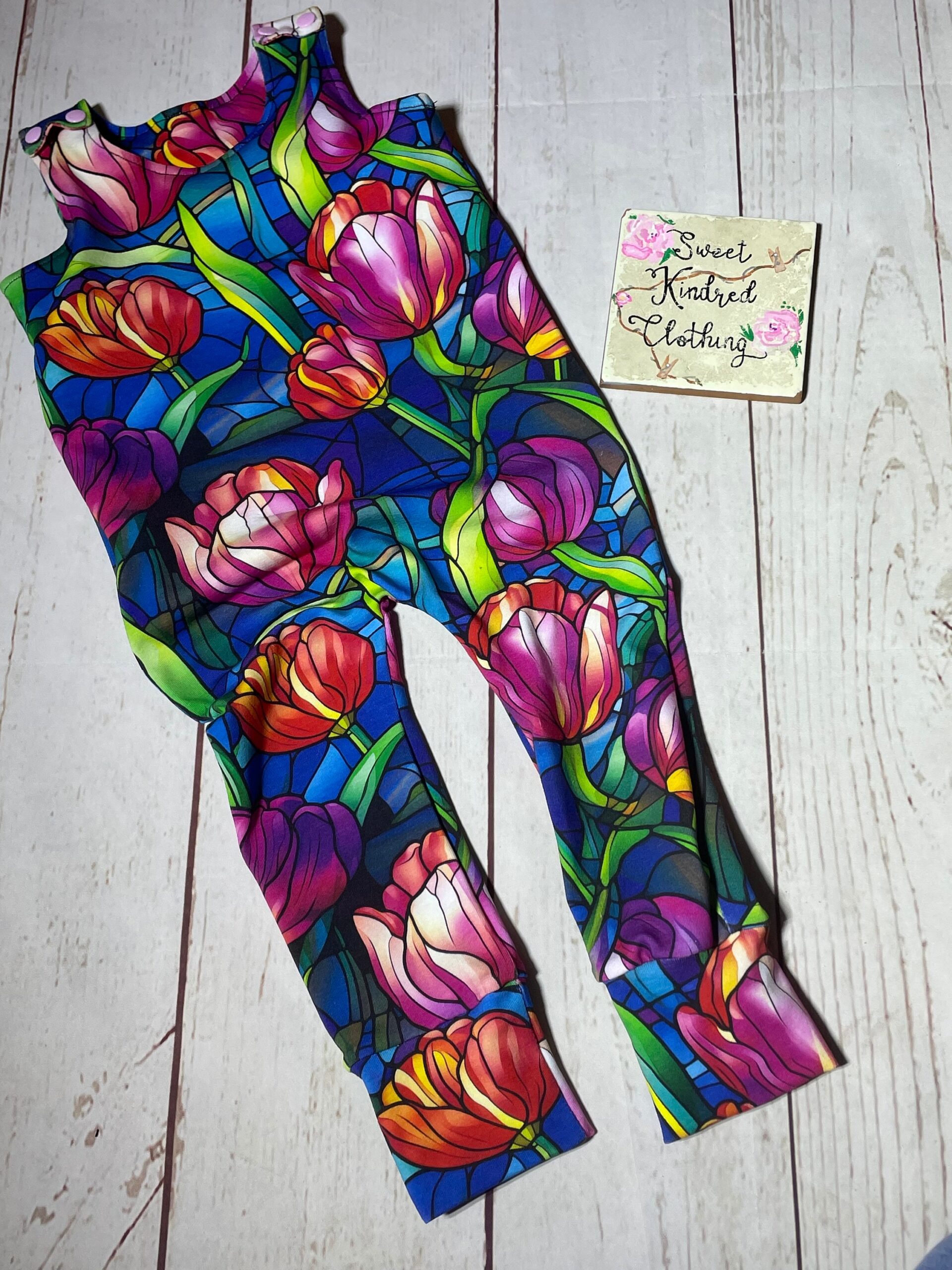 Floral romper, tulip romper, girls floral romper - Image 7
