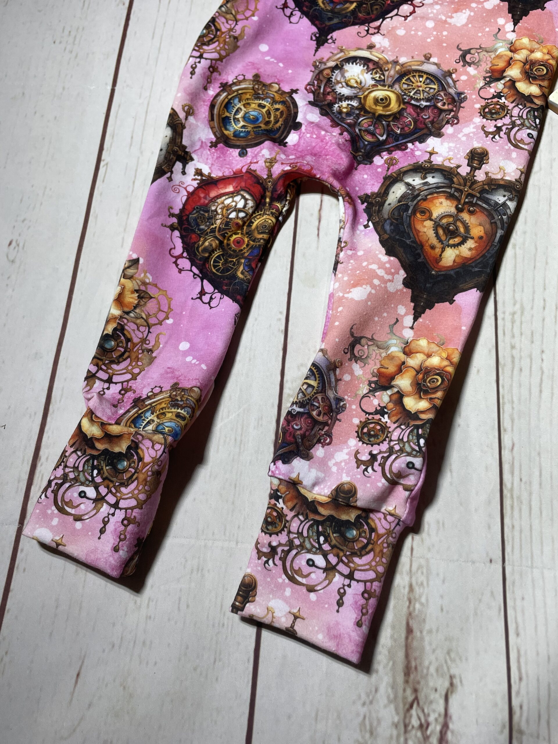 Steampunk heart romper, pink heart romper - Image 5