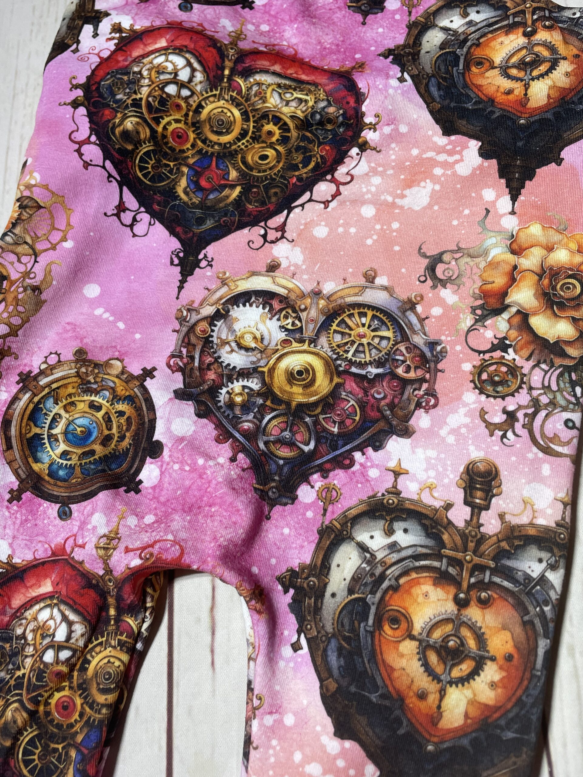 Steampunk heart romper, pink heart romper - Image 6