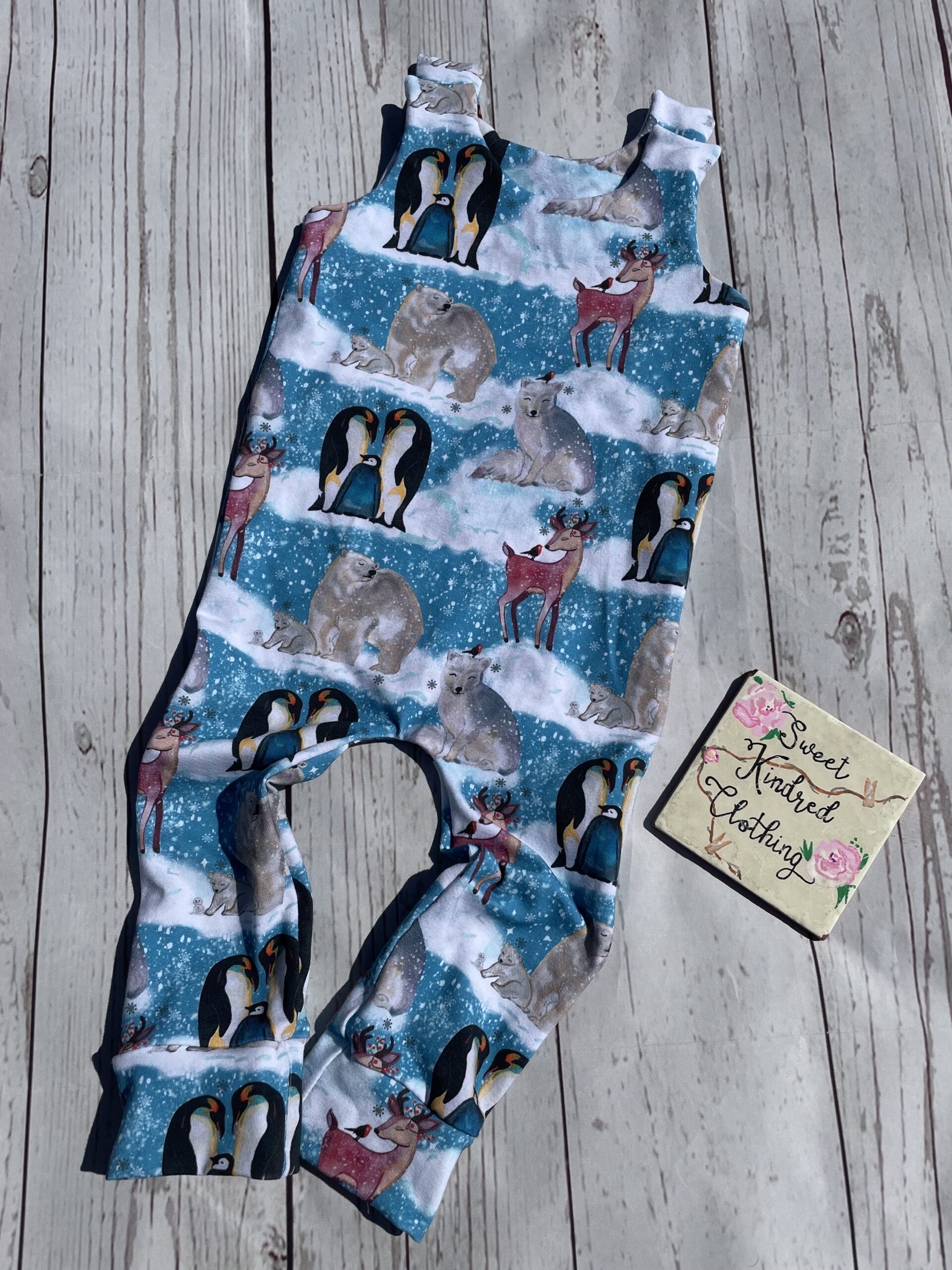 Winter animal Christmas romper